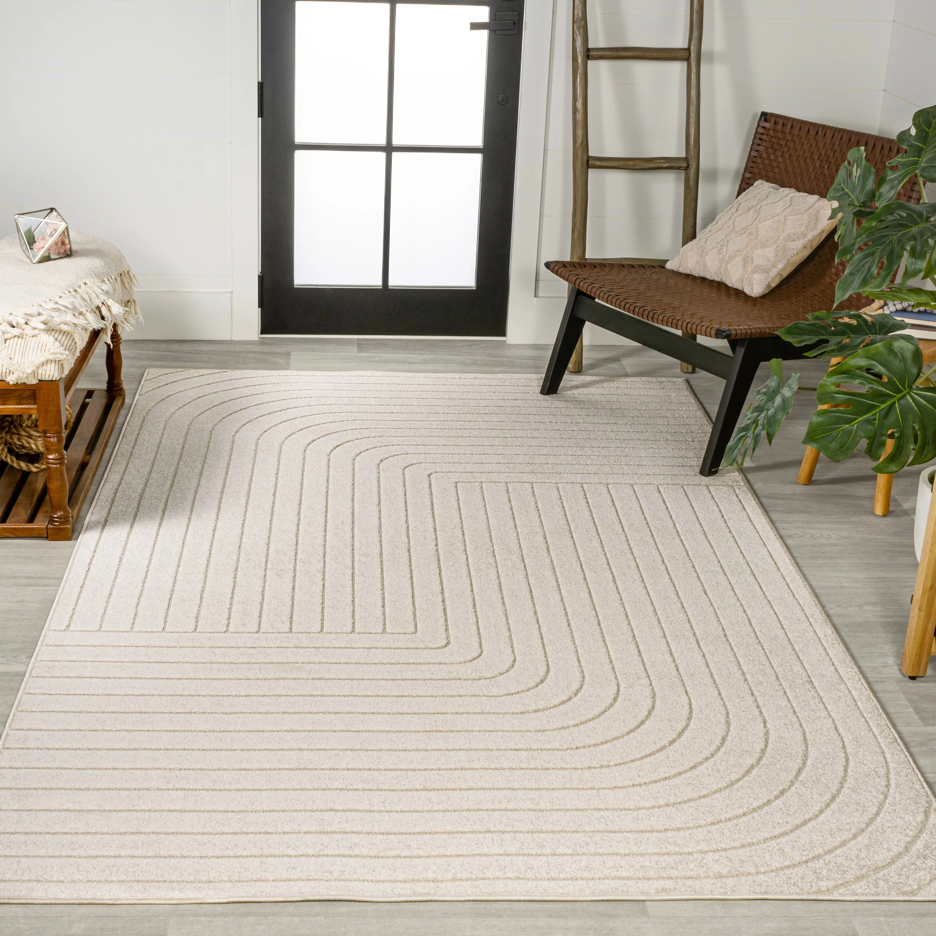 JONATHAN Y Aarhus Minimalist Angle Geometric Ivory/Cream Area Rug