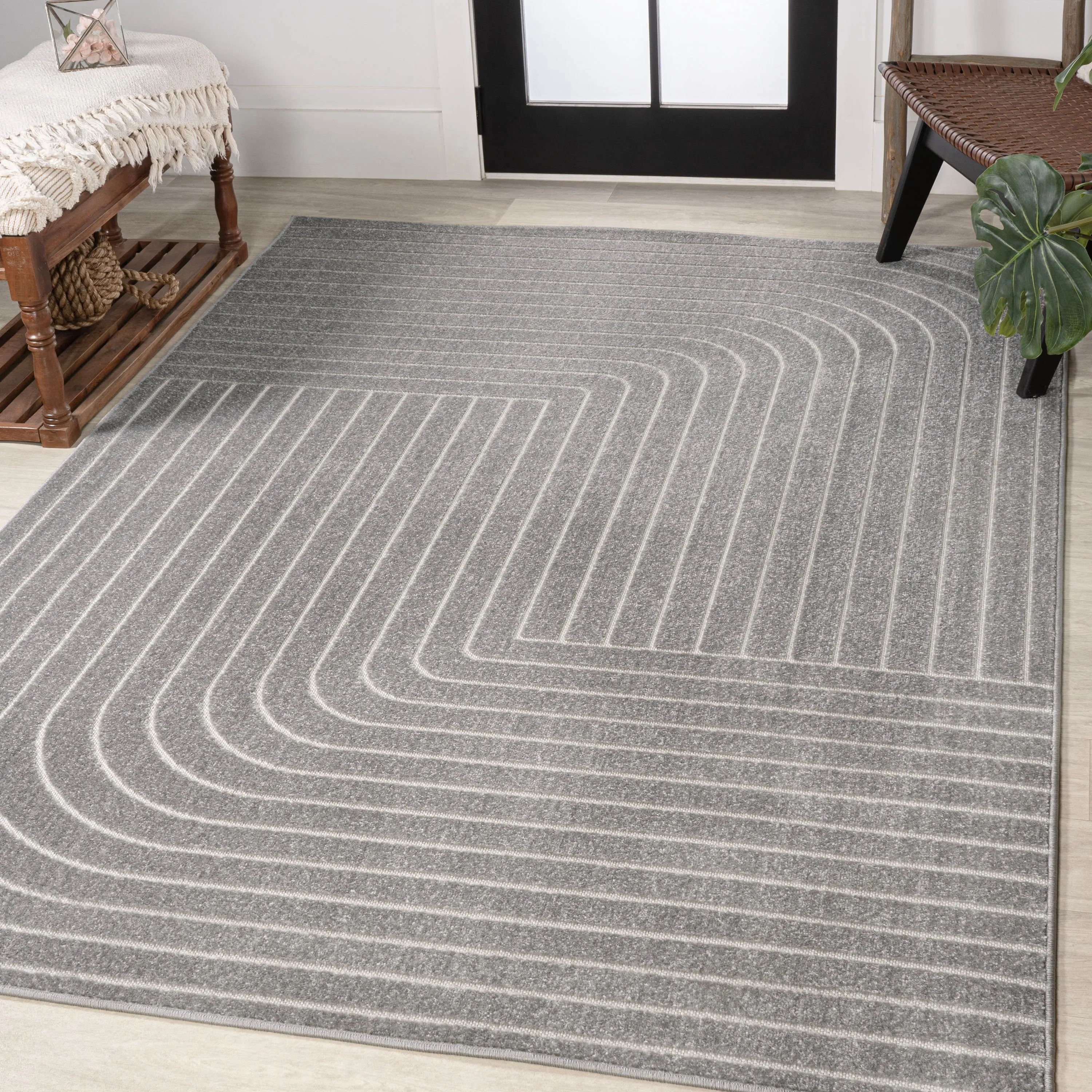 JONATHAN Y Aarhus Minimalist Angle Geometric Ivory/Cream Area Rug