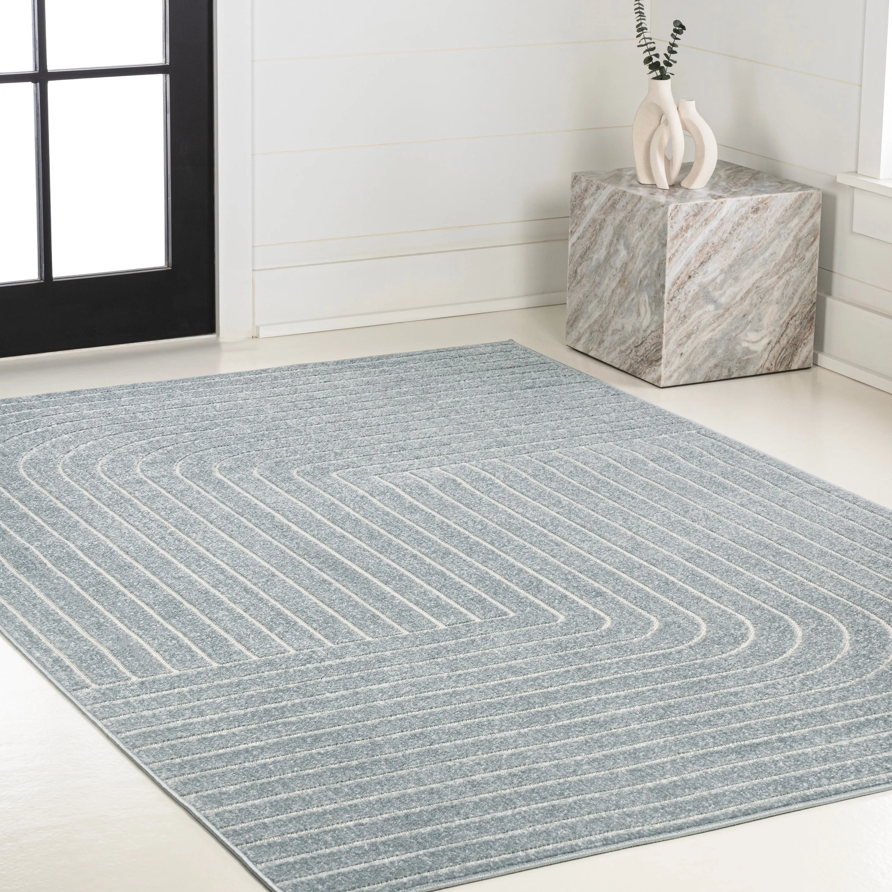 JONATHAN Y Aarhus Minimalist Angle Geometric Ivory/Cream Area Rug