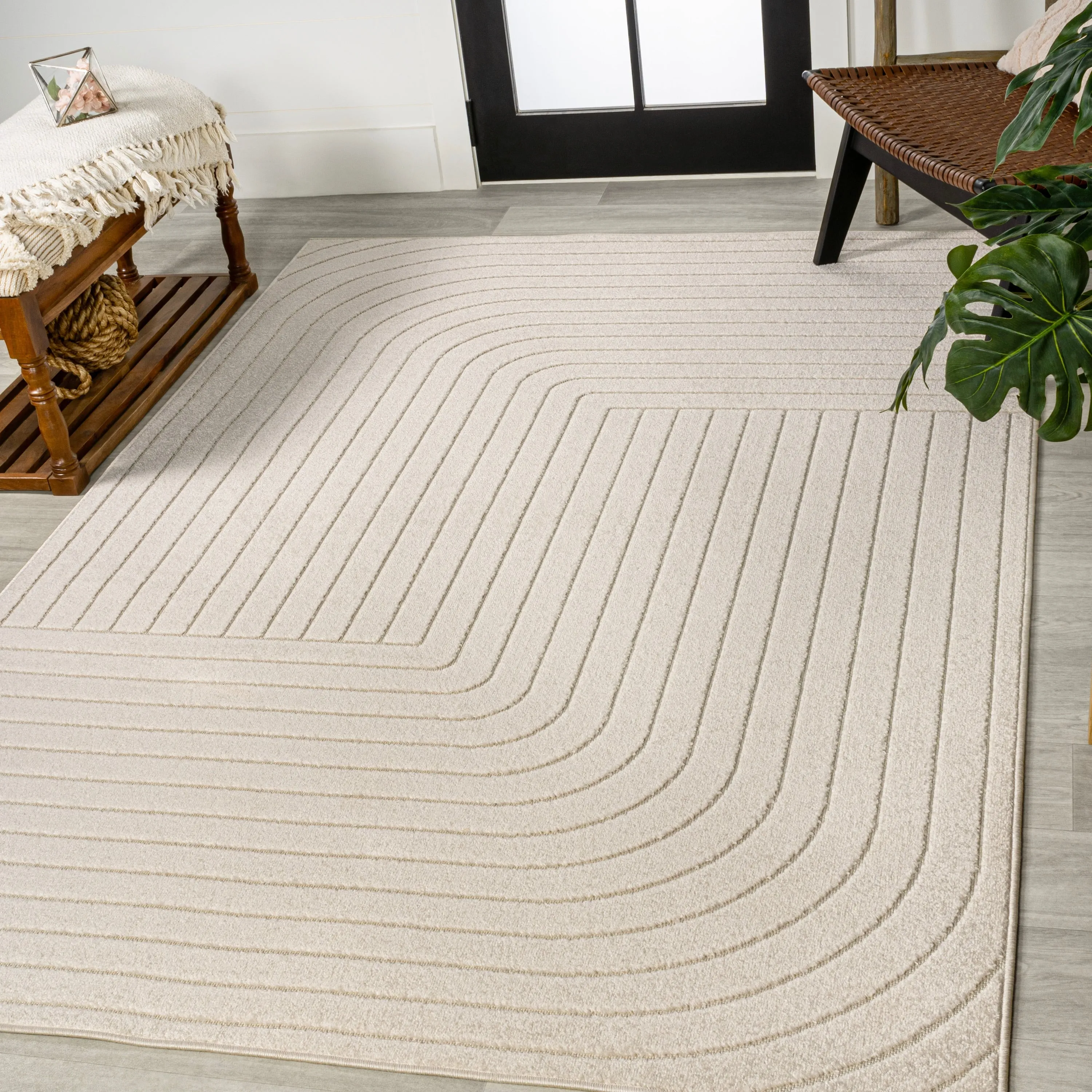 JONATHAN Y Aarhus Minimalist Angle Geometric Ivory/Cream Area Rug