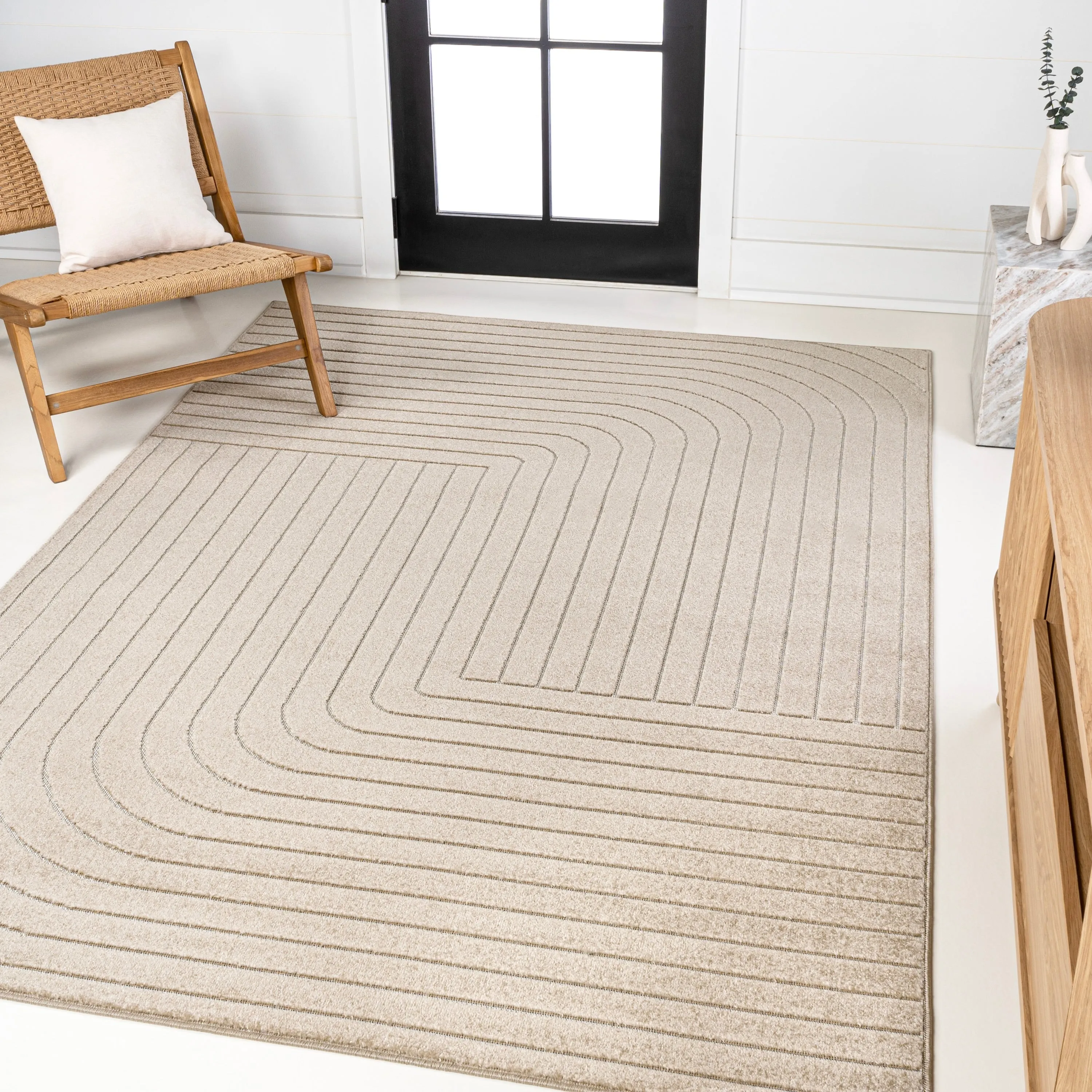JONATHAN Y Aarhus Minimalist Angle Geometric Ivory/Cream Area Rug