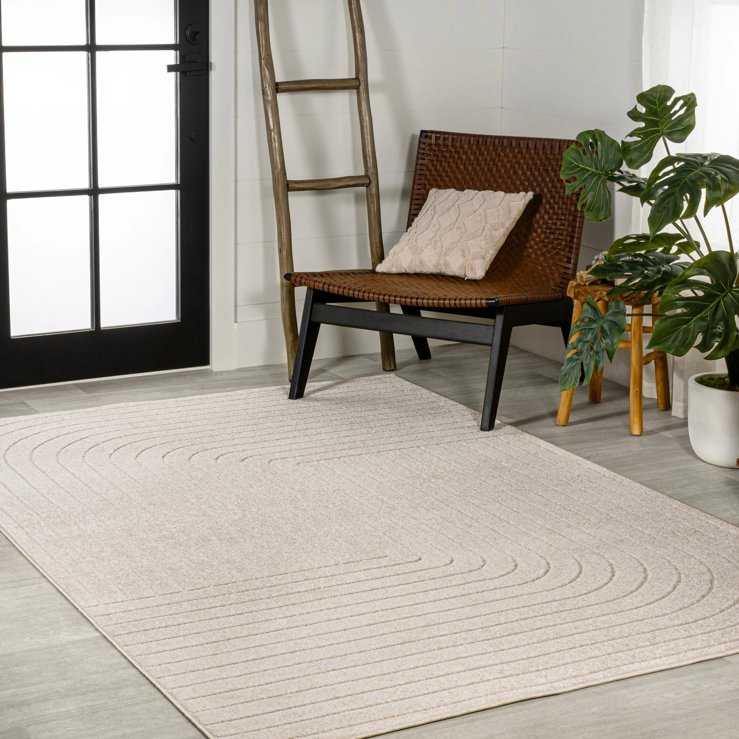 JONATHAN Y Aarhus Minimalist Angle Geometric Ivory/Cream Area Rug