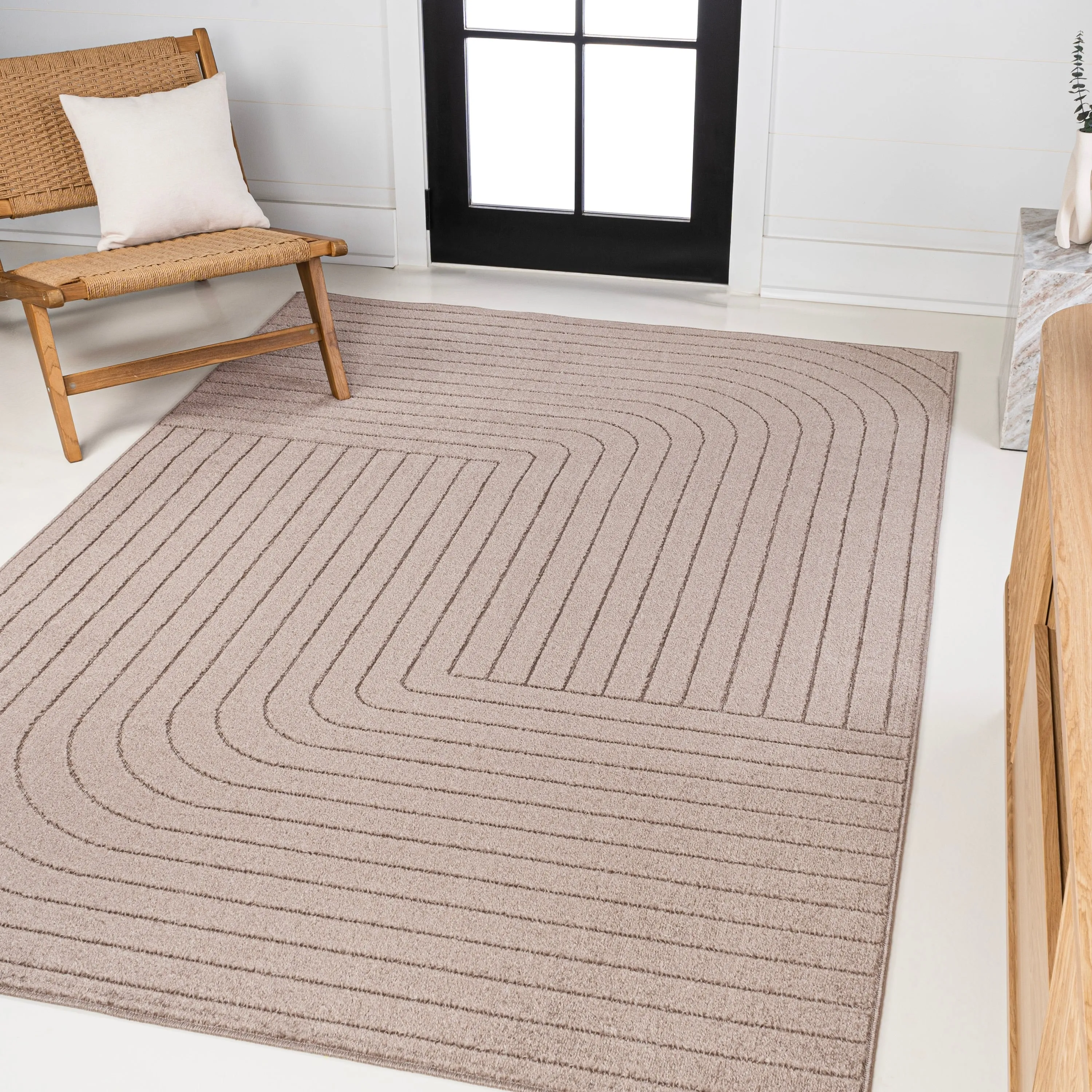 JONATHAN Y Aarhus Minimalist Angle Geometric Ivory/Cream Area Rug