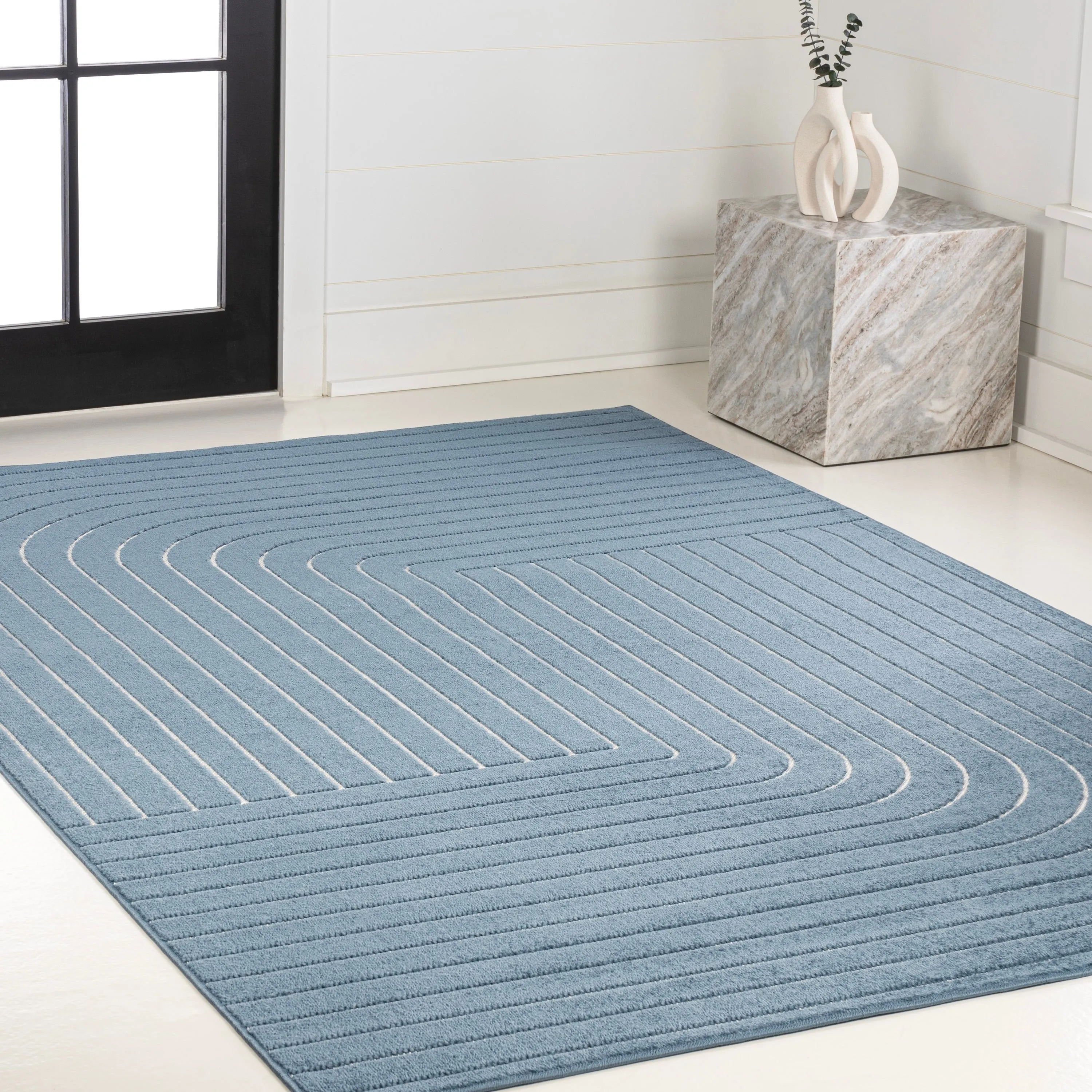 JONATHAN Y Aarhus Minimalist Angle Geometric Ivory/Cream Area Rug