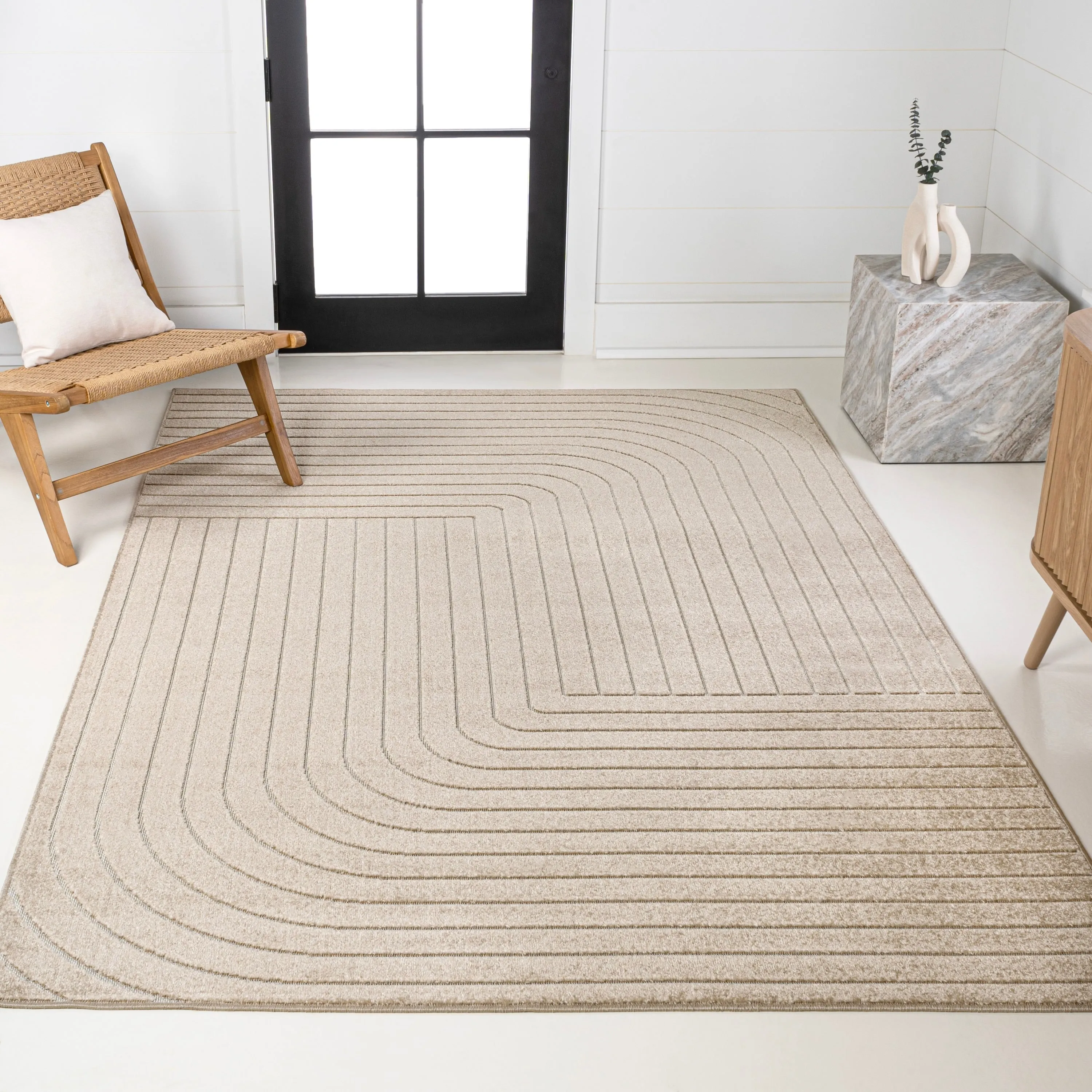 JONATHAN Y Aarhus Minimalist Angle Geometric Ivory/Cream Area Rug