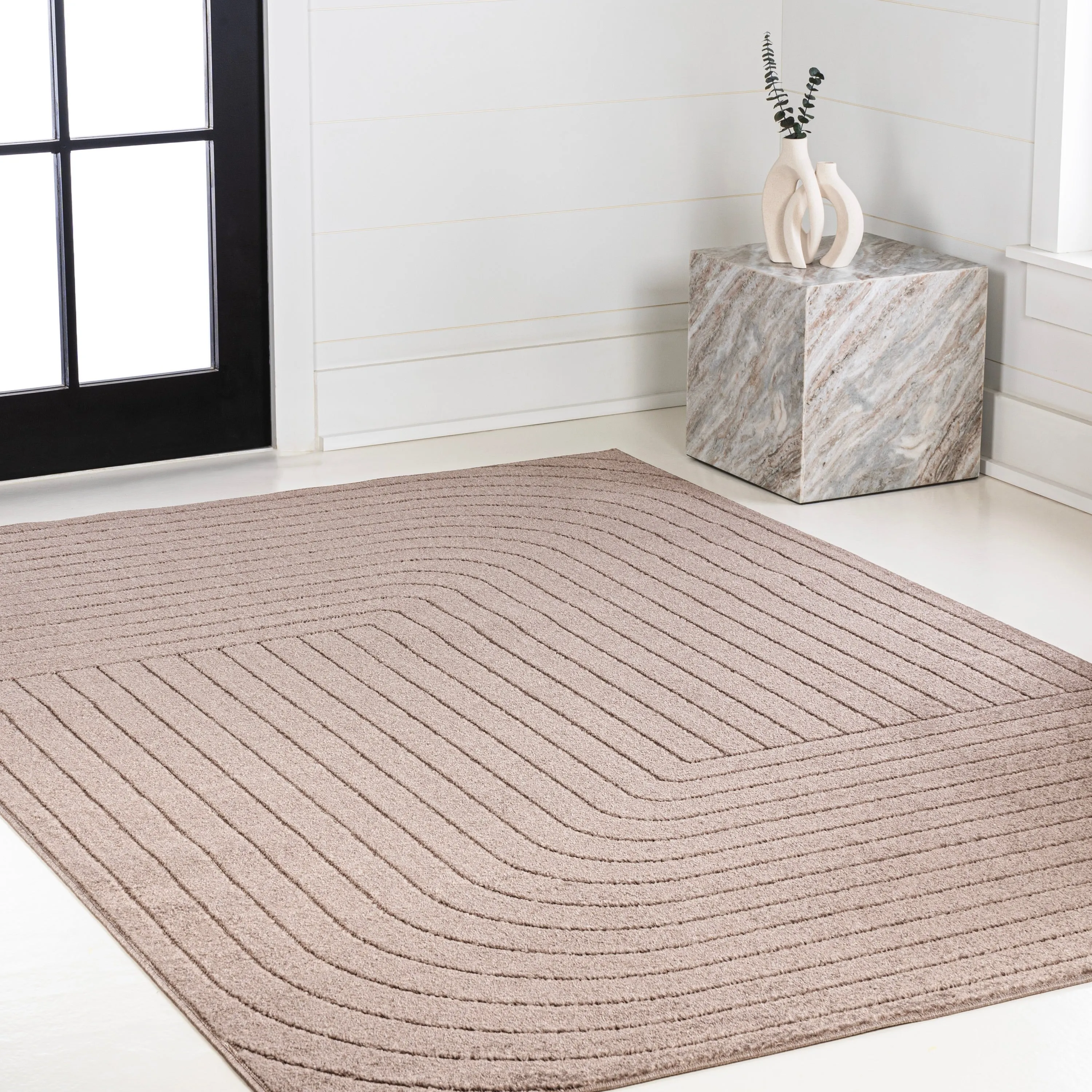 JONATHAN Y Aarhus Minimalist Angle Geometric Ivory/Cream Area Rug