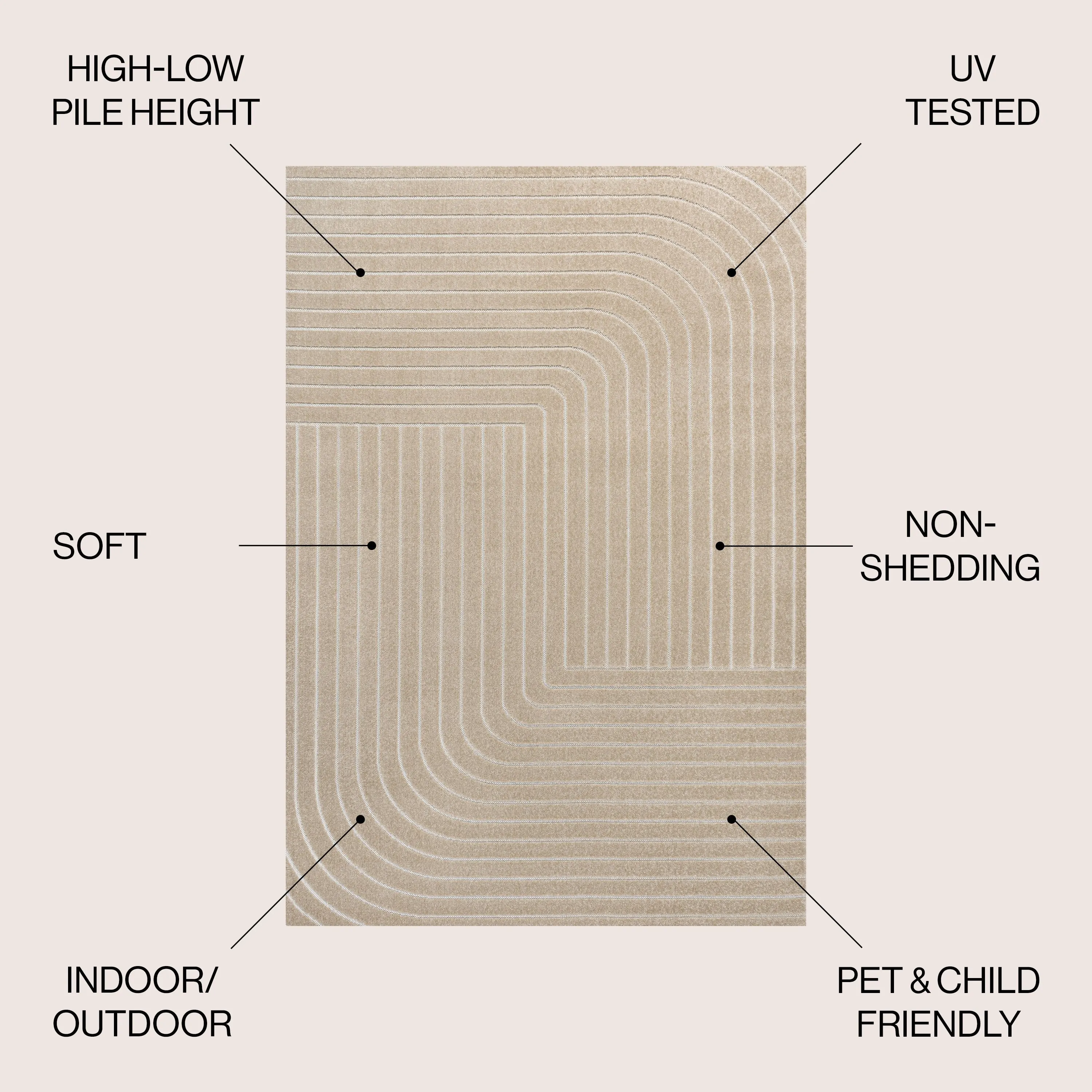 JONATHAN Y Aarhus Minimalist Angle Geometric Ivory/Cream Area Rug