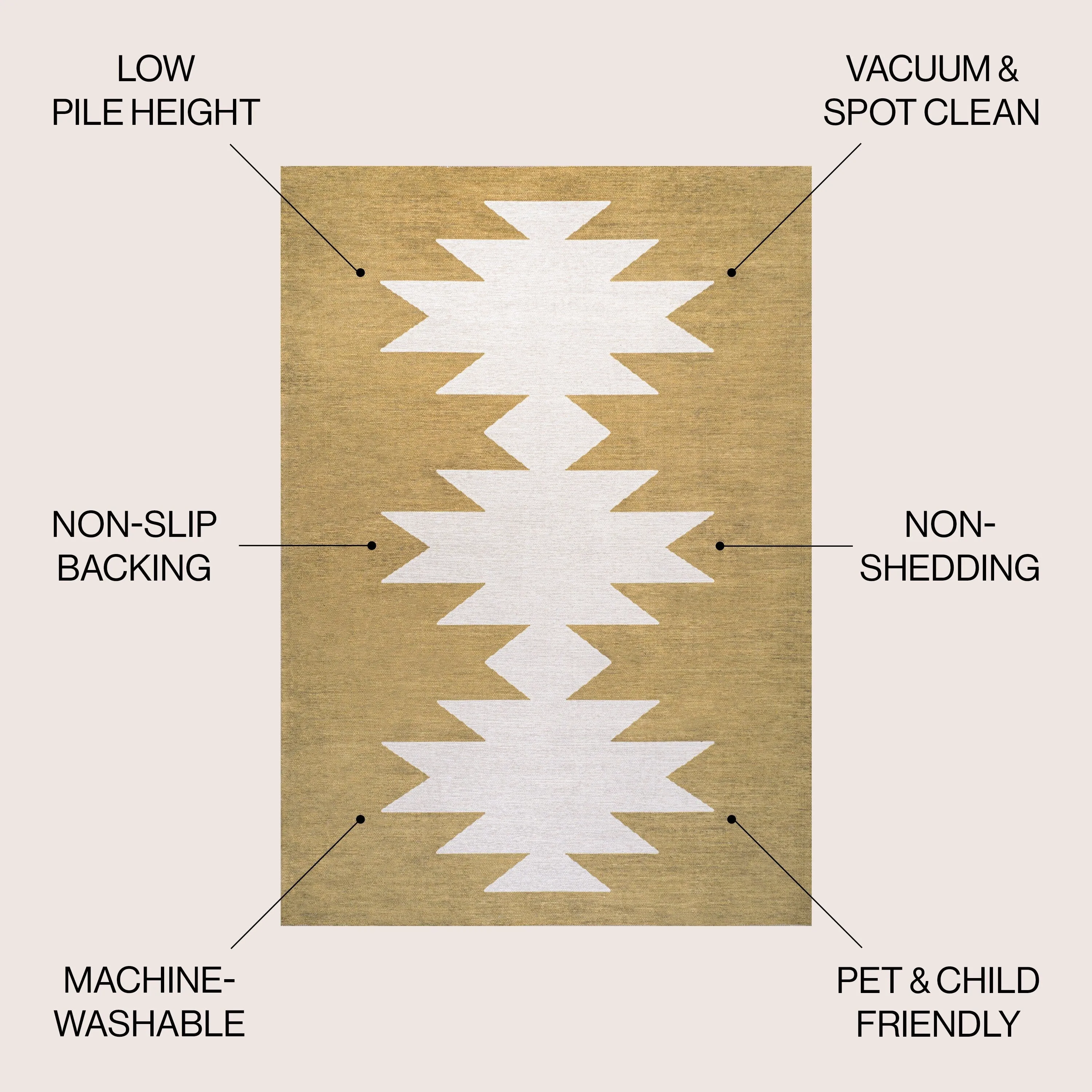 JONATHAN Y Adriel Solid Low-Pile Machine Washable Area Rug