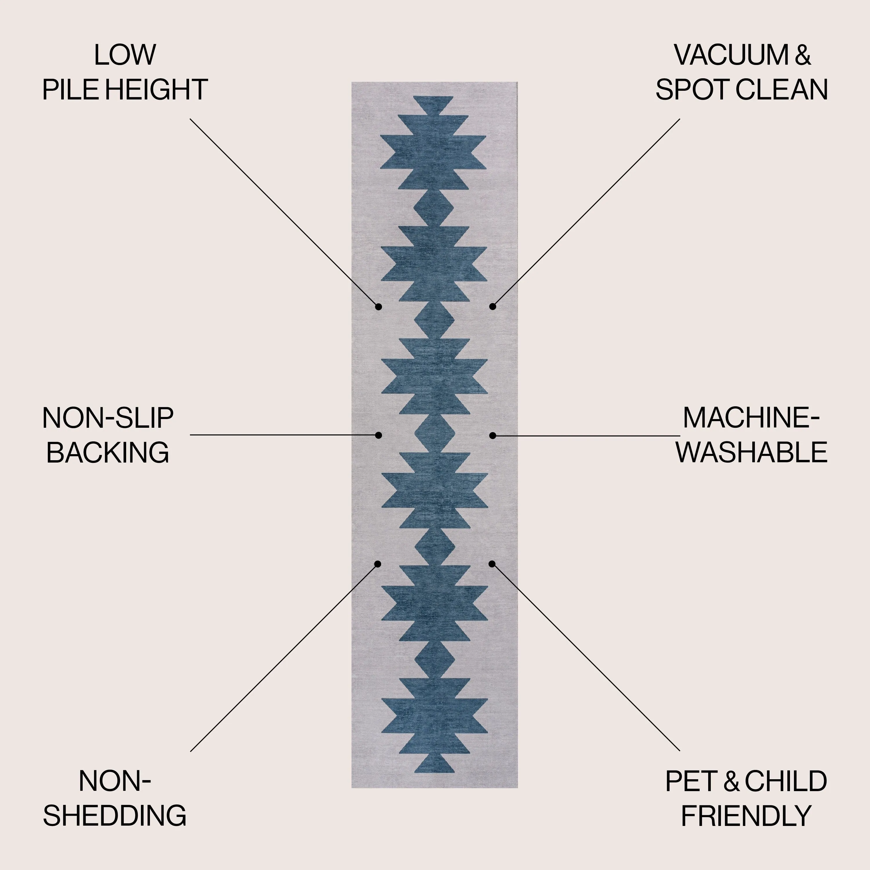 JONATHAN Y Adriel Solid Low-Pile Machine Washable Area Rug