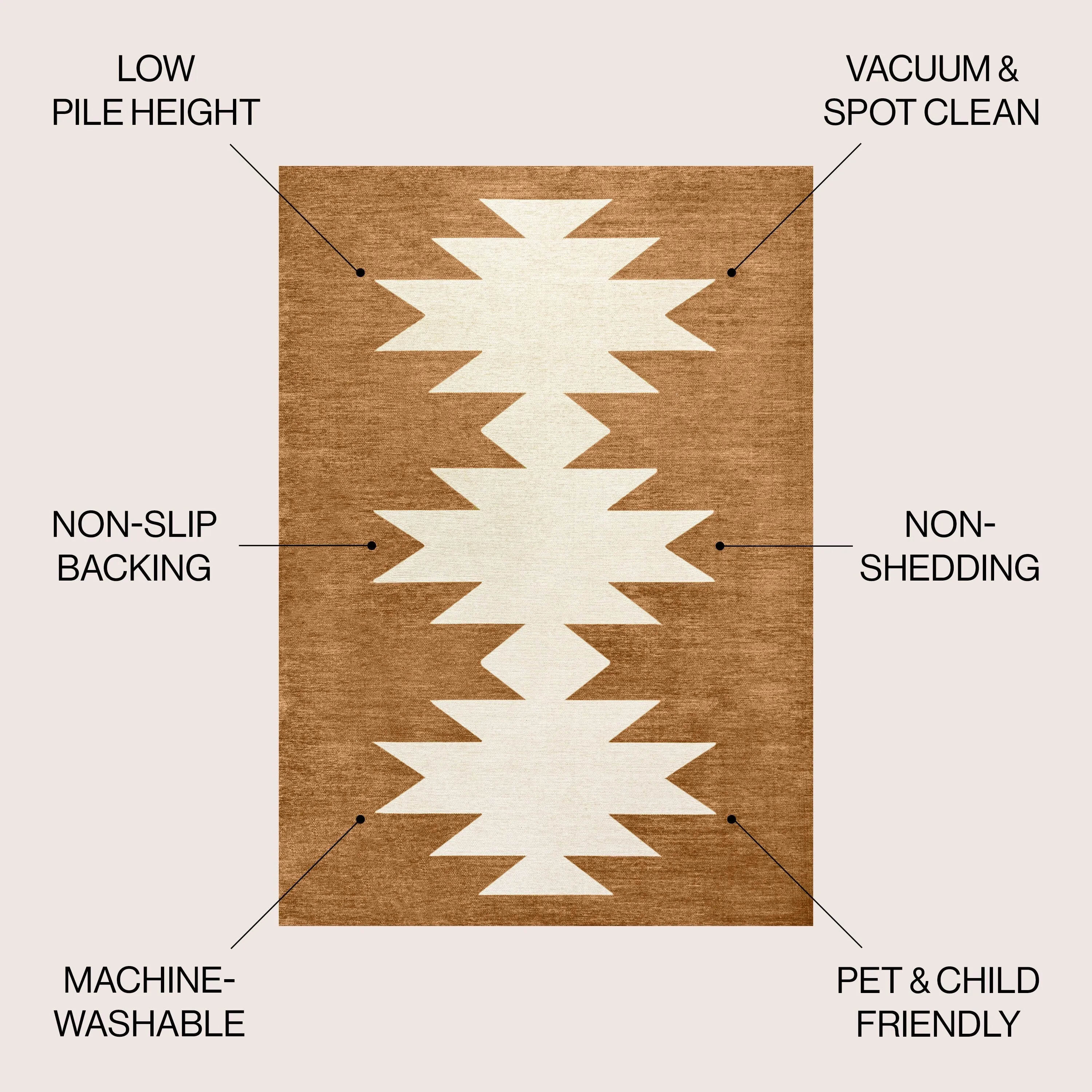 JONATHAN Y Adriel Solid Low-Pile Machine Washable Area Rug