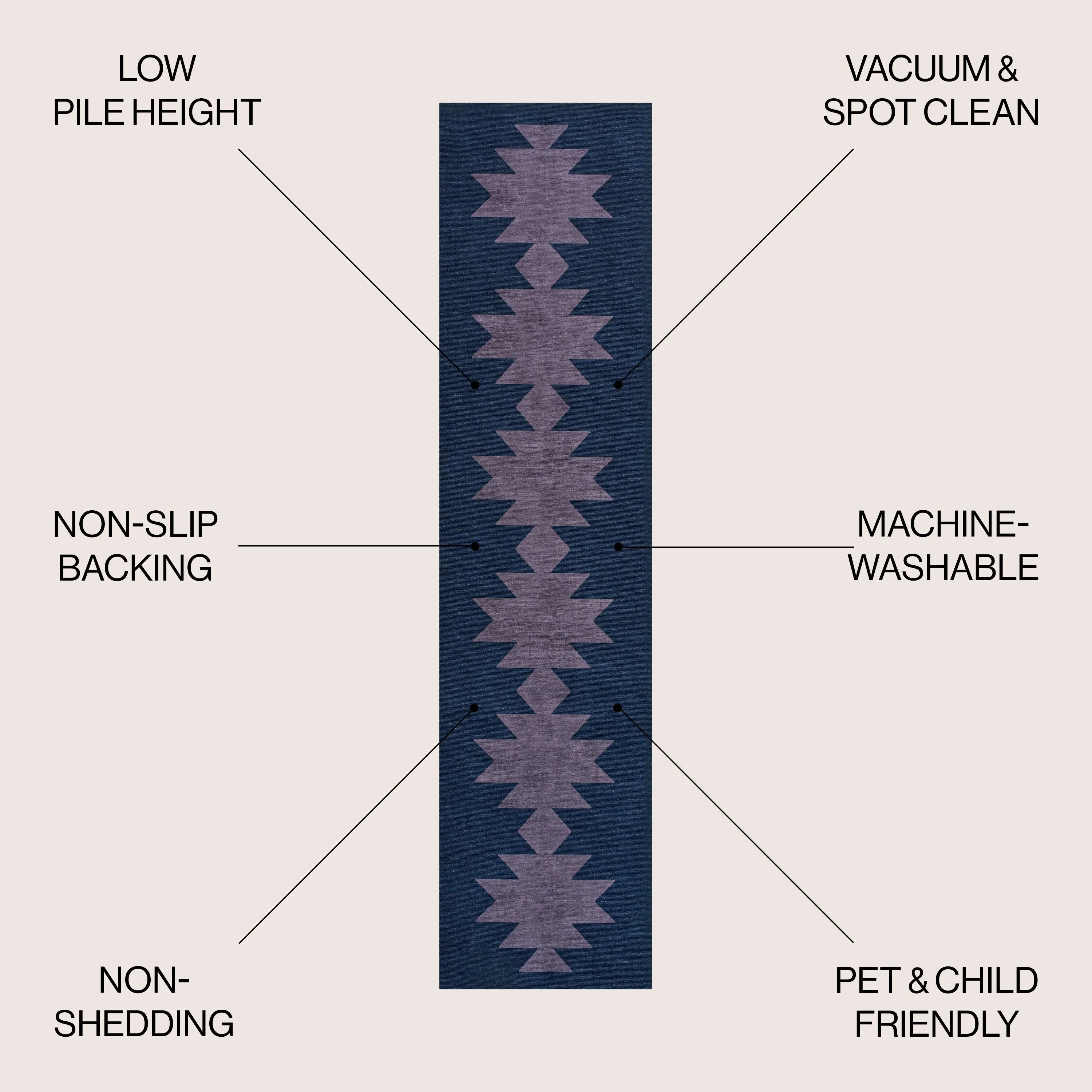 JONATHAN Y Adriel Solid Low-Pile Machine Washable Area Rug