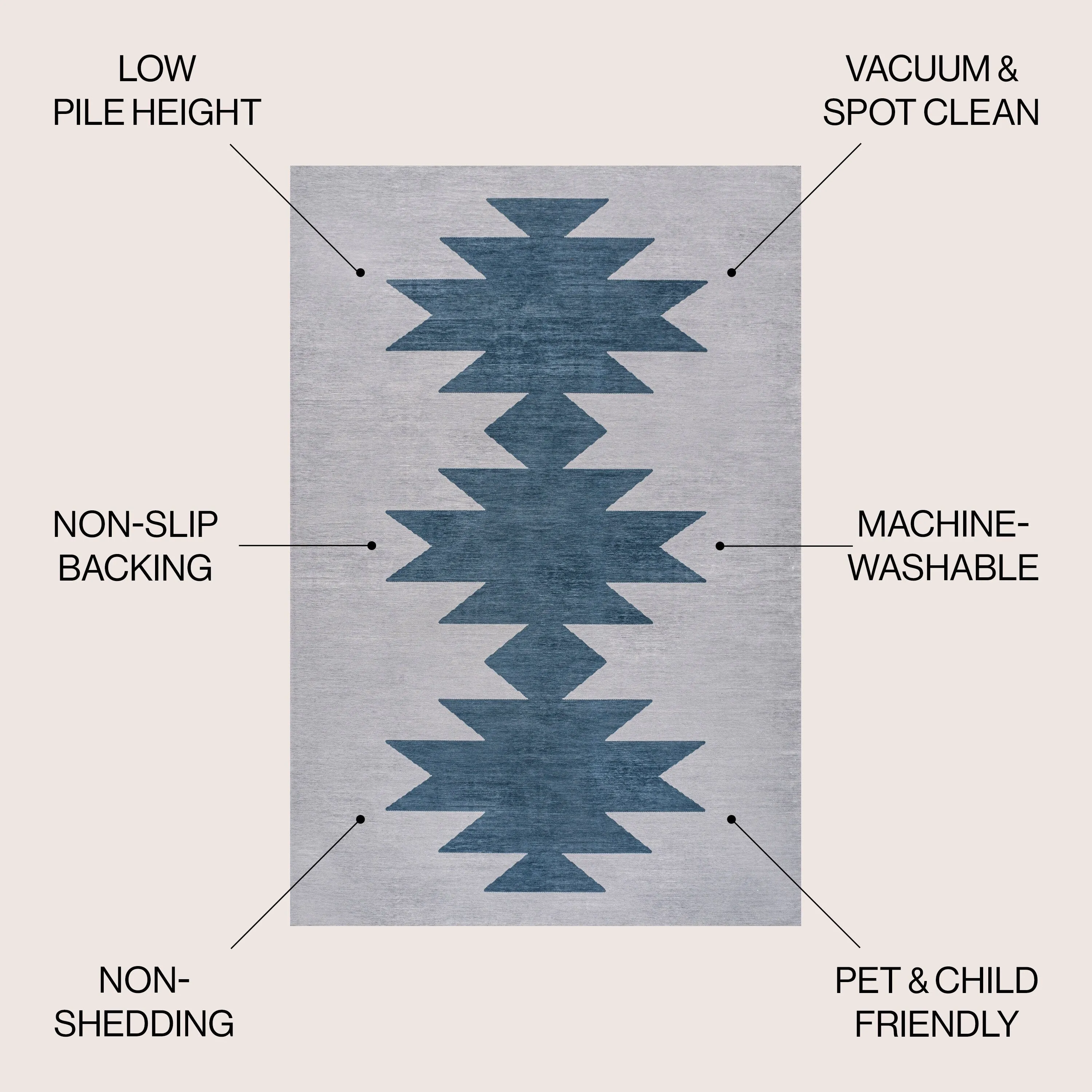 JONATHAN Y Adriel Solid Low-Pile Machine Washable Area Rug
