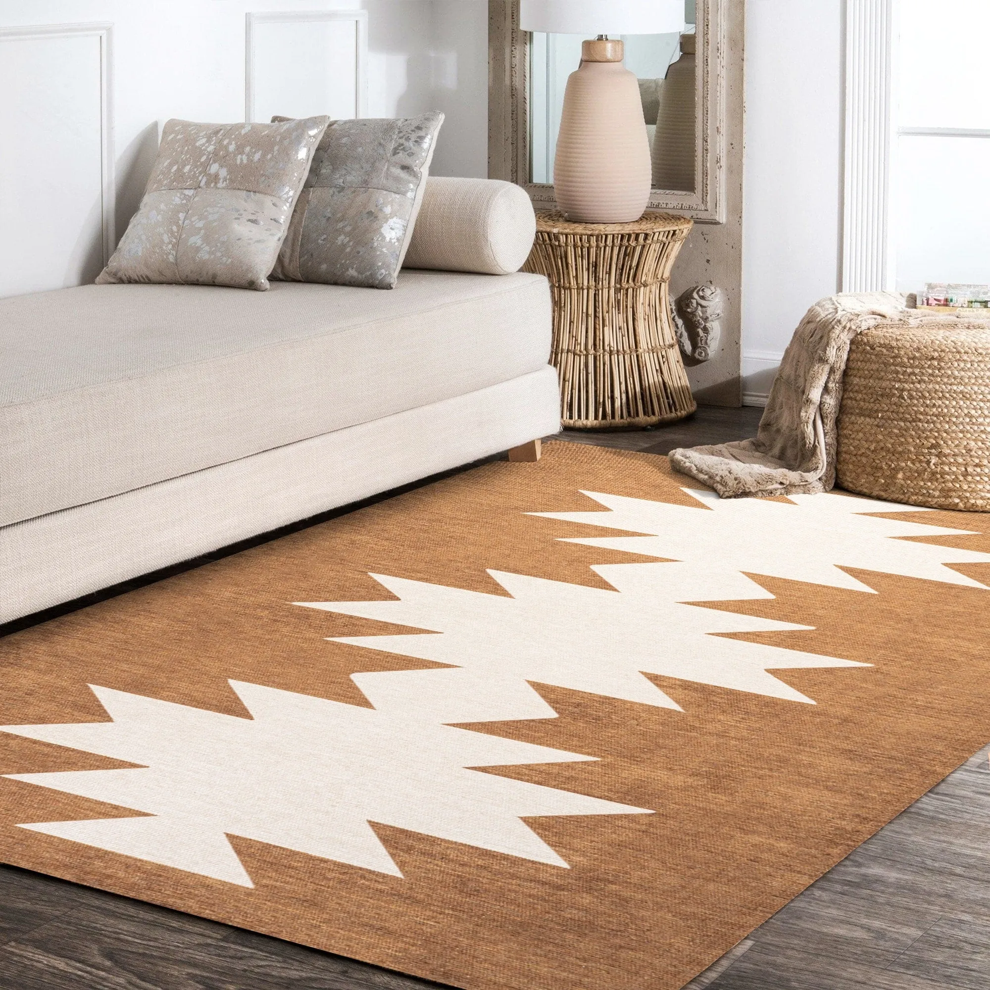 JONATHAN Y Adriel Solid Low-Pile Machine Washable Area Rug