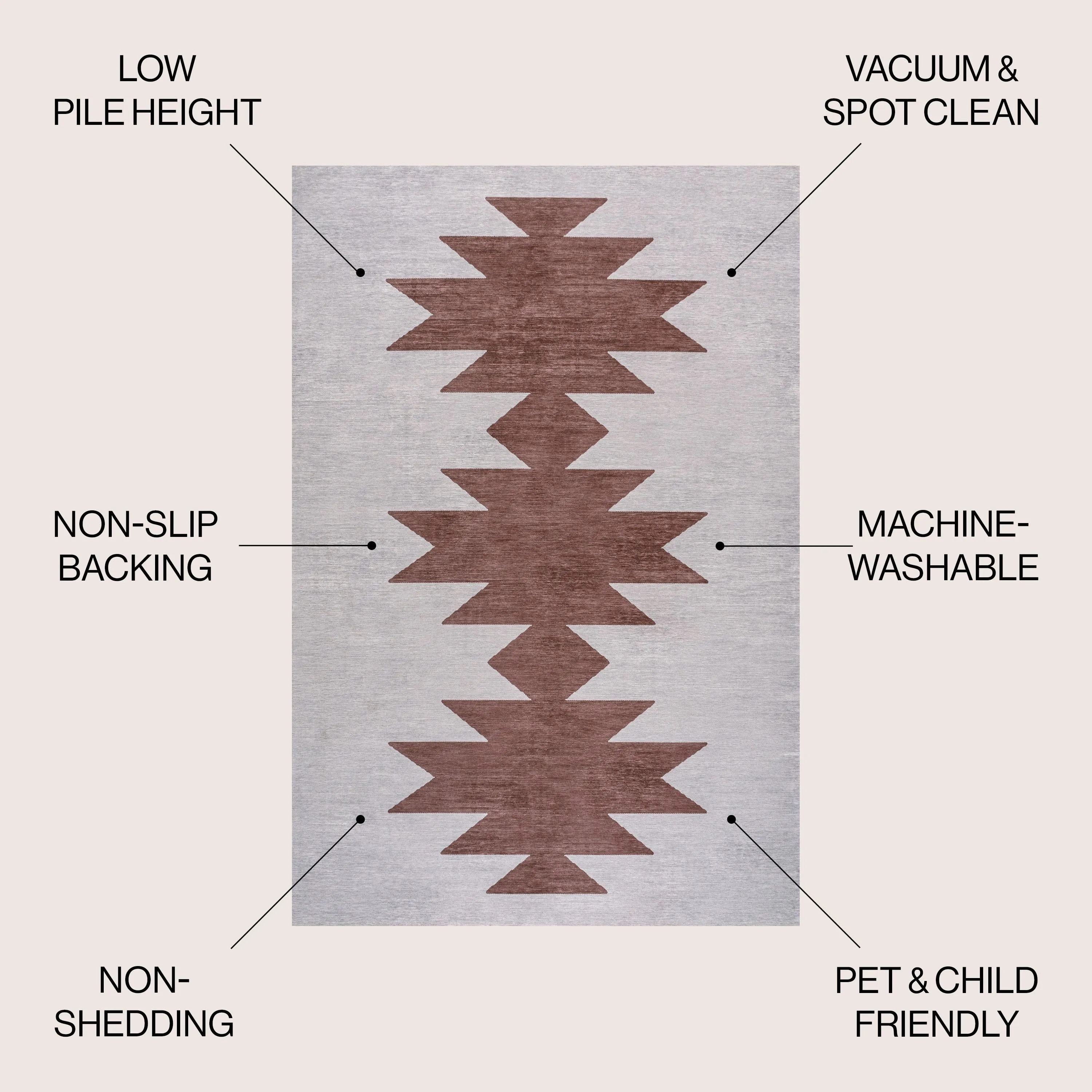 JONATHAN Y Adriel Solid Low-Pile Machine Washable Area Rug
