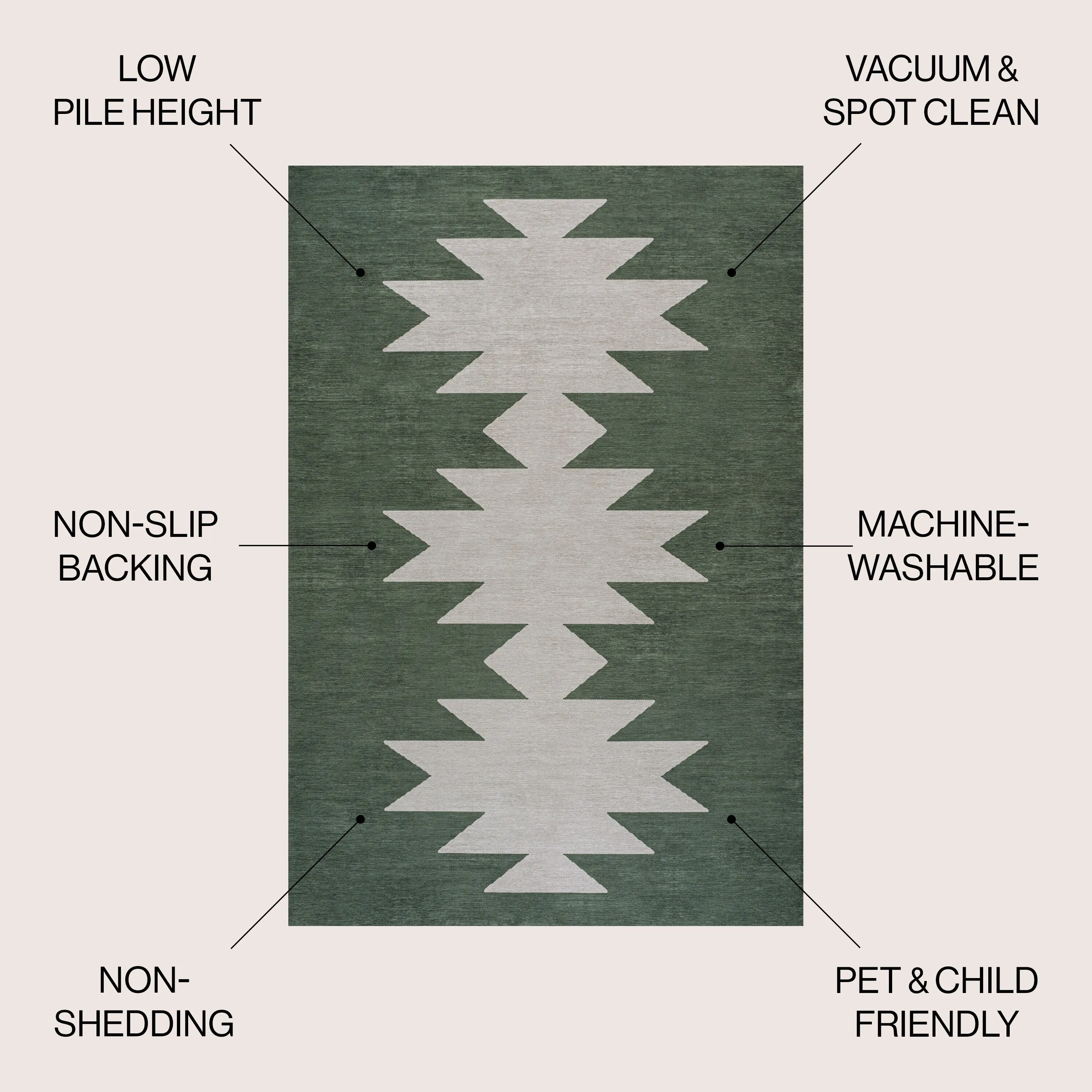 JONATHAN Y Adriel Solid Low-Pile Machine Washable Area Rug