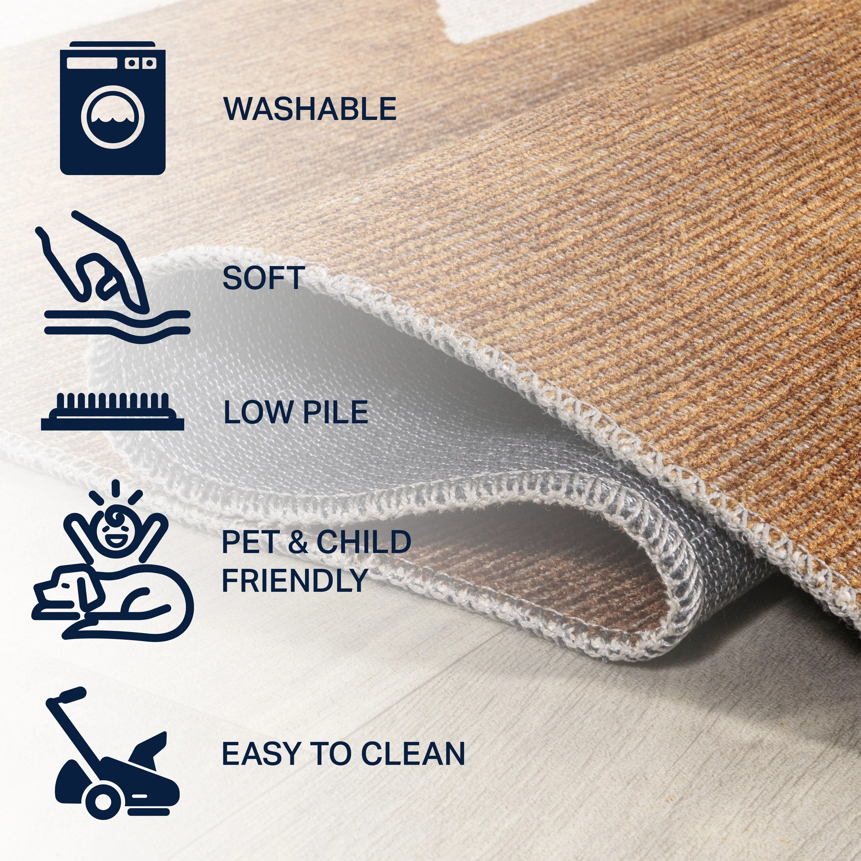 JONATHAN Y Adriel Solid Low-Pile Machine Washable Area Rug