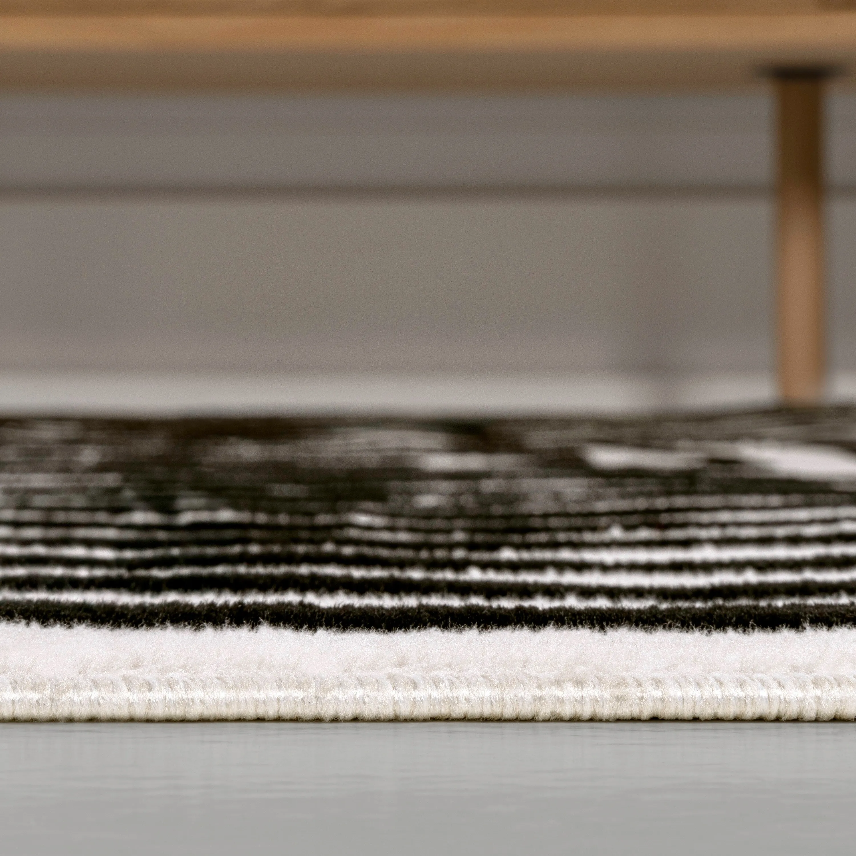 JONATHAN Y Anders High-Low Modern Scandinavian Arch Stripe Monotone Ivory Indoor/Outdoor Rug