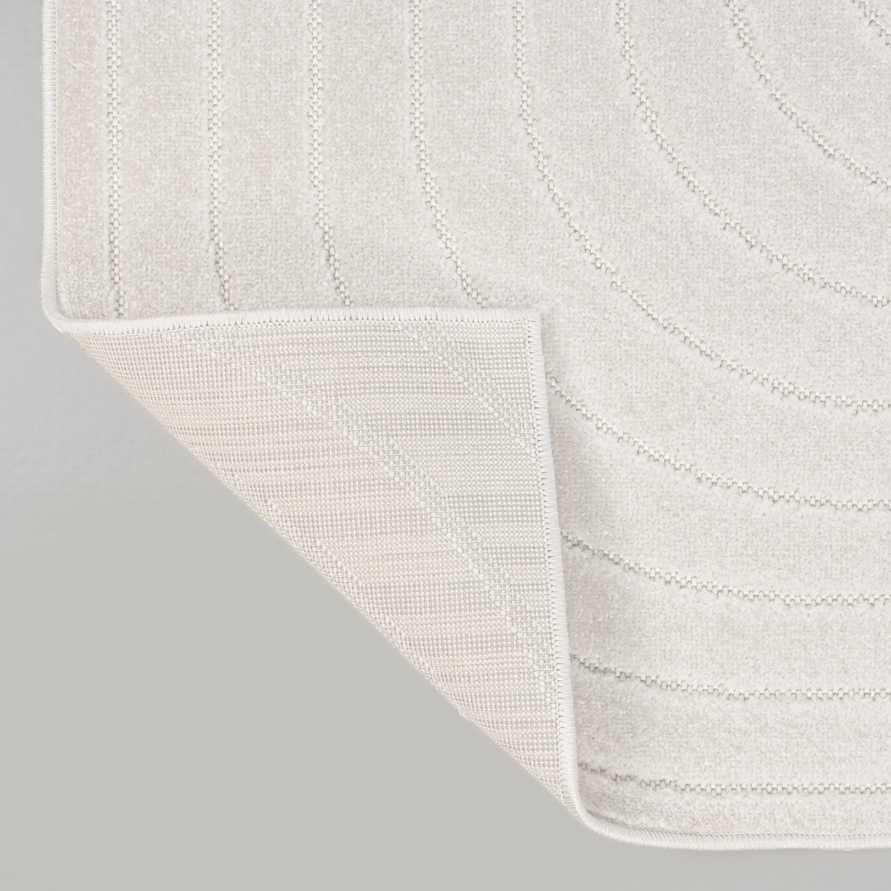 JONATHAN Y Anders High-Low Modern Scandinavian Arch Stripe Monotone Ivory Indoor/Outdoor Rug