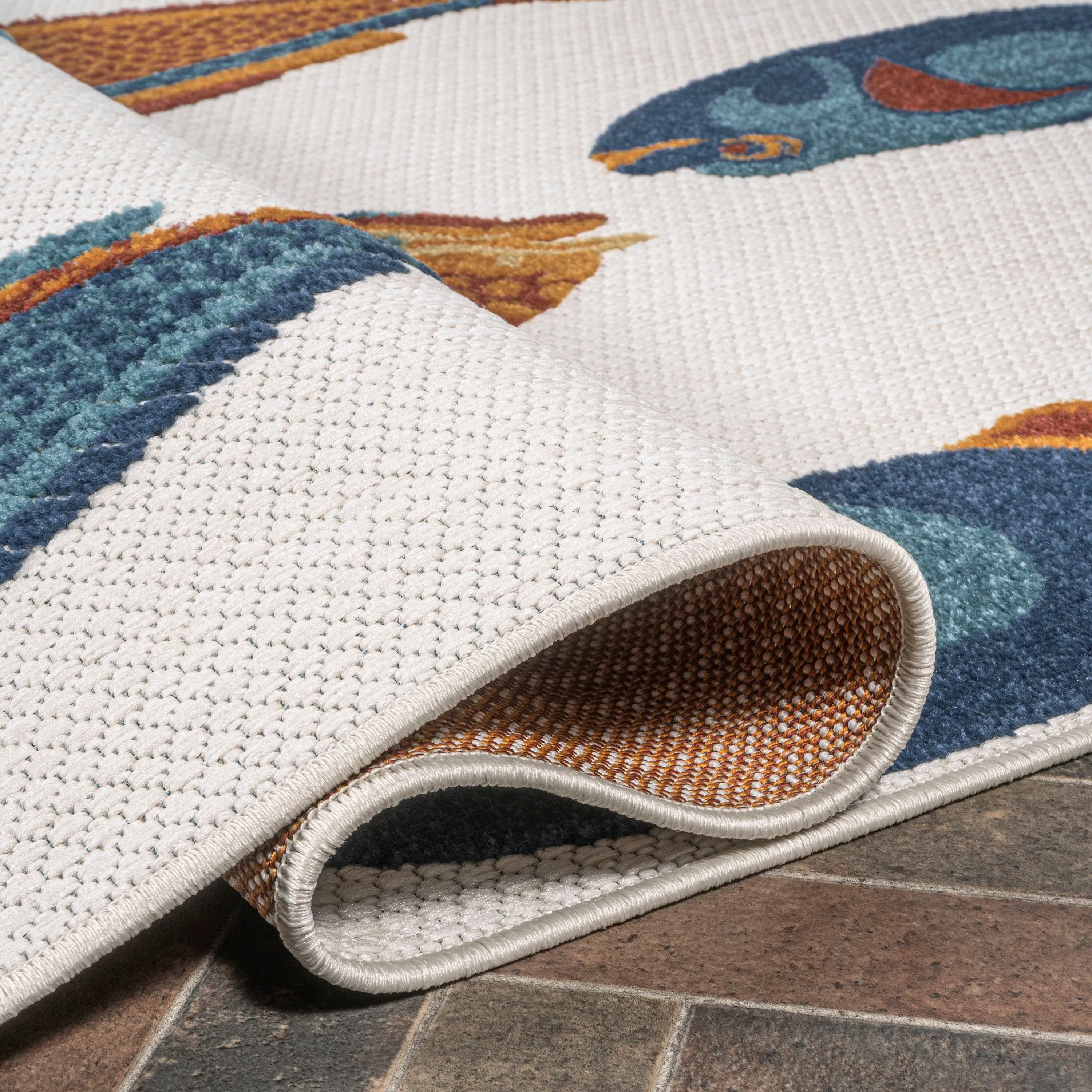 JONATHAN Y Aranciata Modern Fish High-Low Indoor/Outdoor Area Rug