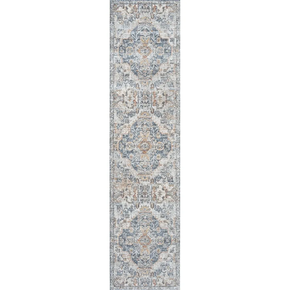 JONATHAN Y Brandy Bohemian Medallion Low-Pile Machine-Washable Cream/Terra Area Rug