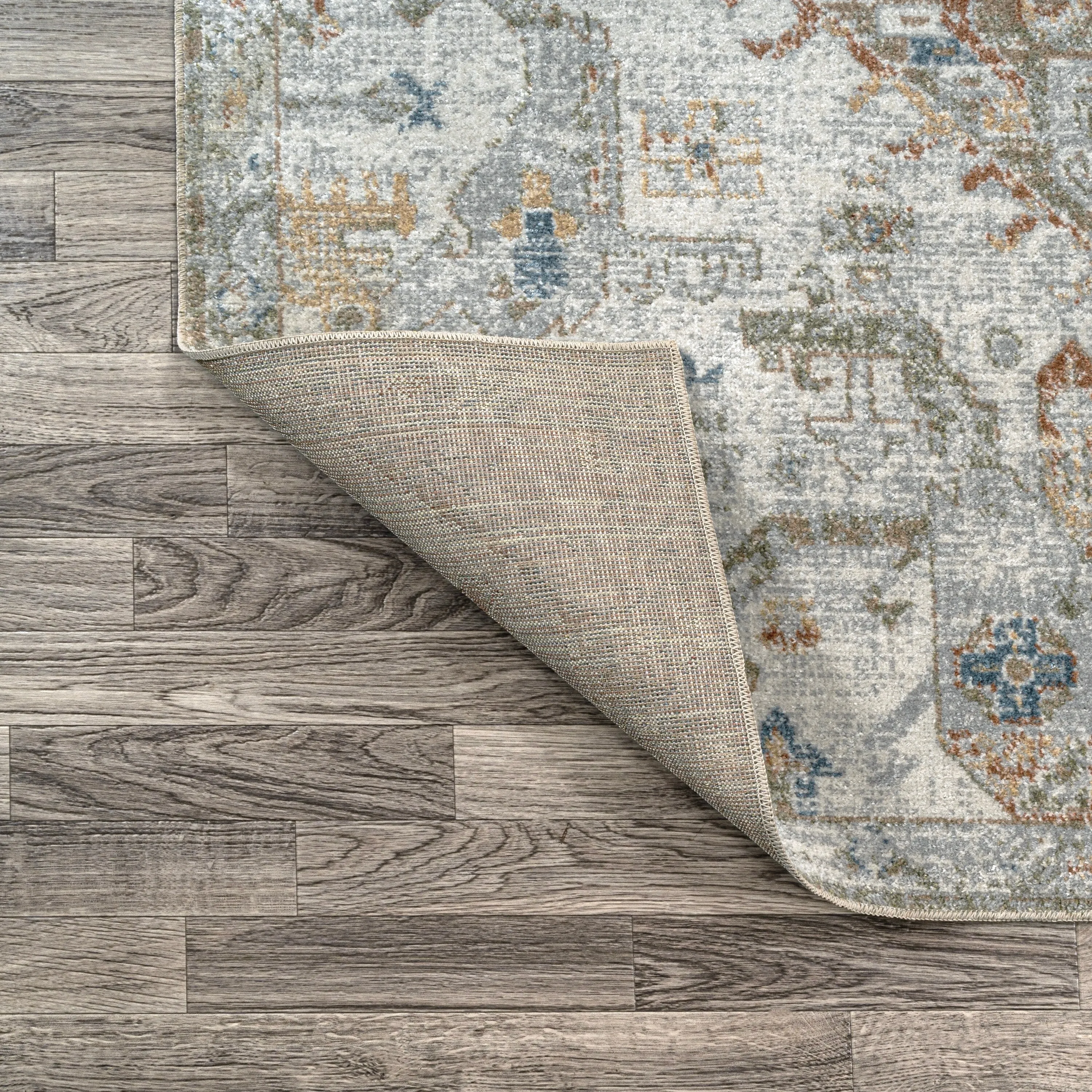 JONATHAN Y Brandy Bohemian Medallion Low-Pile Machine-Washable Cream/Terra Area Rug