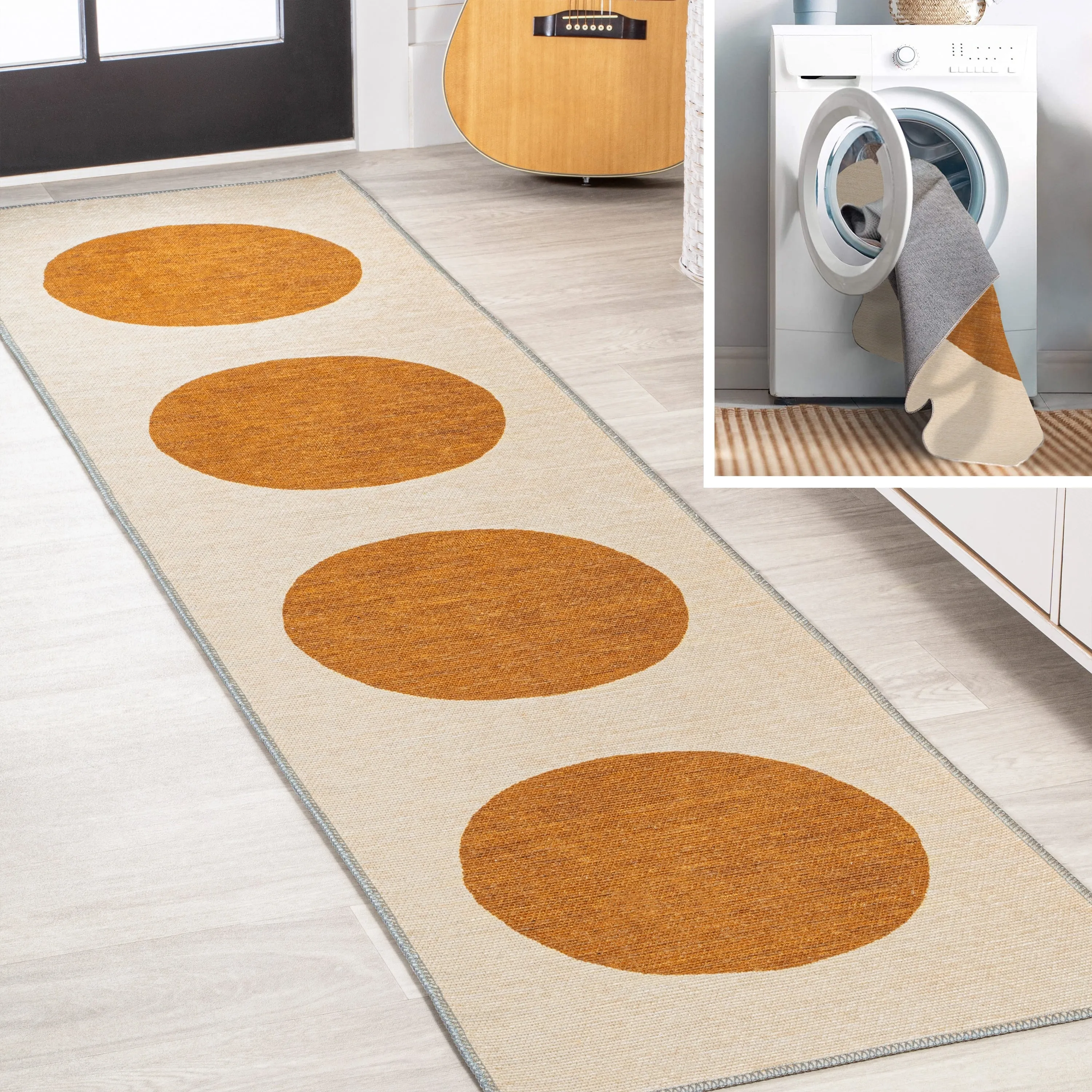 JONATHAN Y Demie Bohemian Textured Weave Floral Machine Washable Area Rug