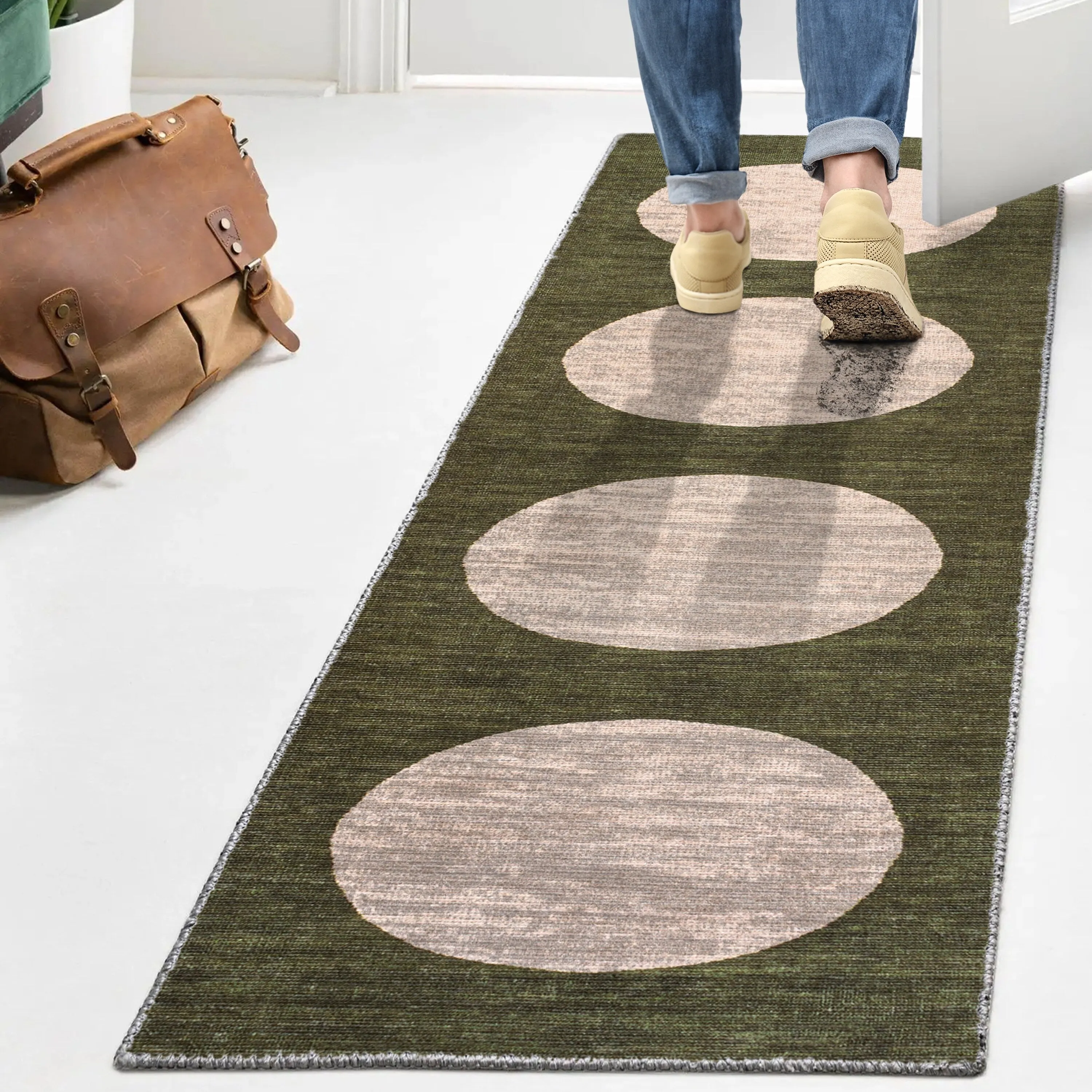 JONATHAN Y Demie Bohemian Textured Weave Floral Machine Washable Area Rug