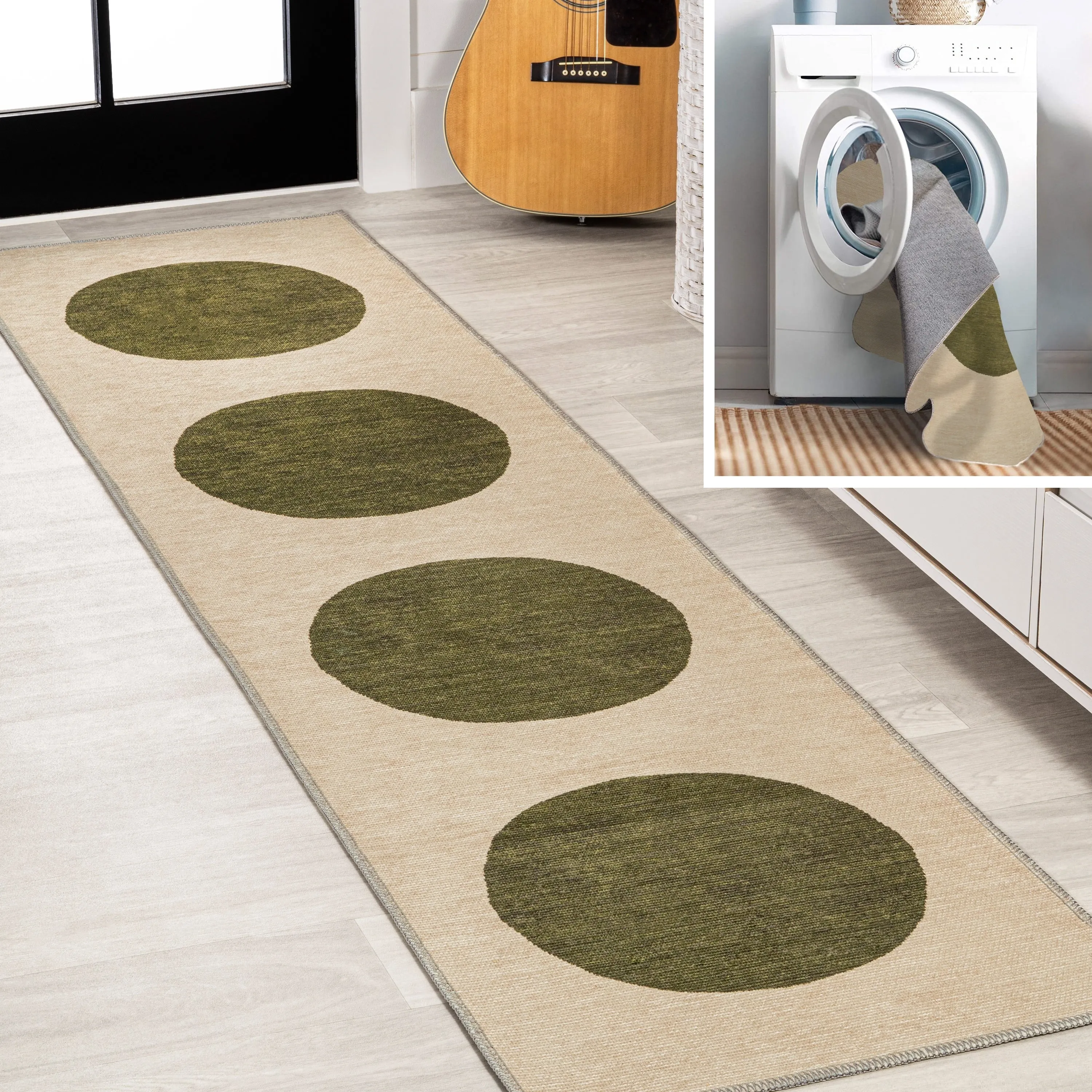 JONATHAN Y Demie Bohemian Textured Weave Floral Machine Washable Area Rug