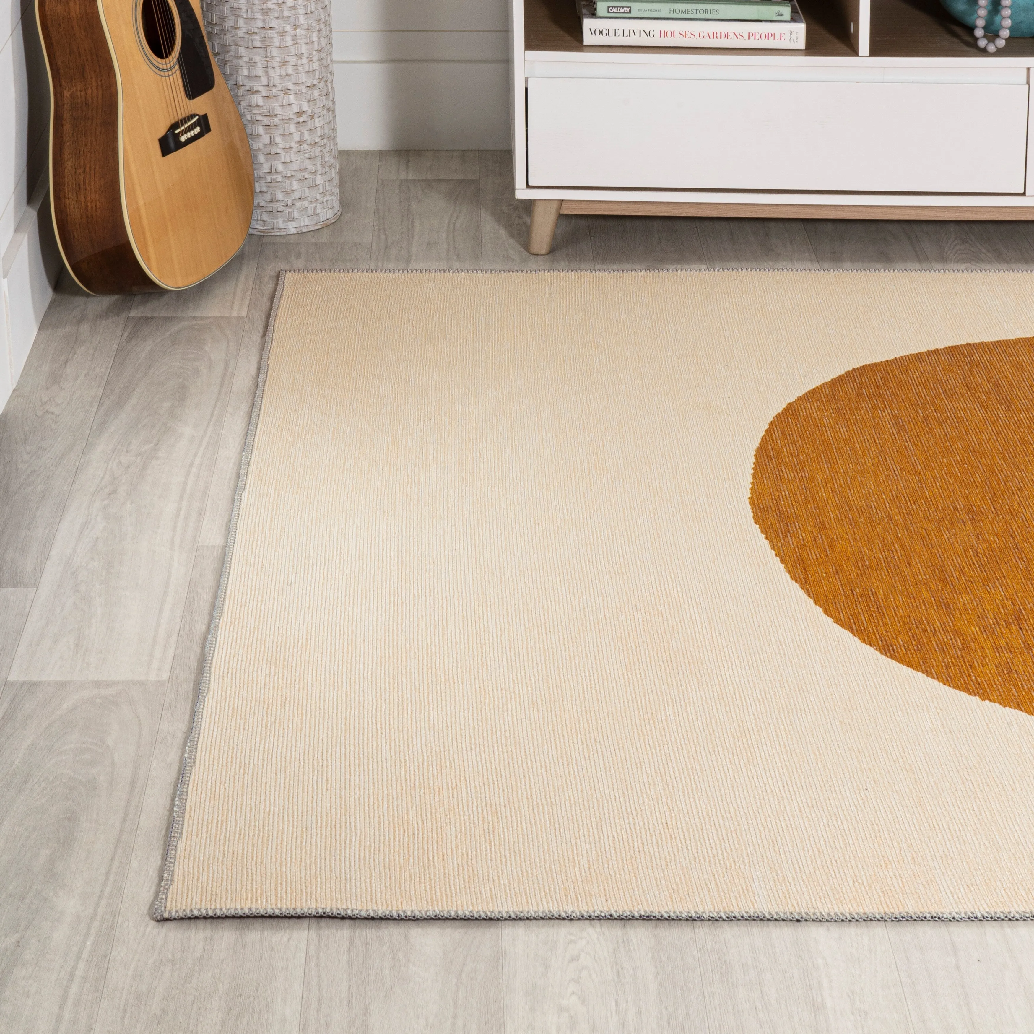 JONATHAN Y Demie Bohemian Textured Weave Floral Machine Washable Area Rug