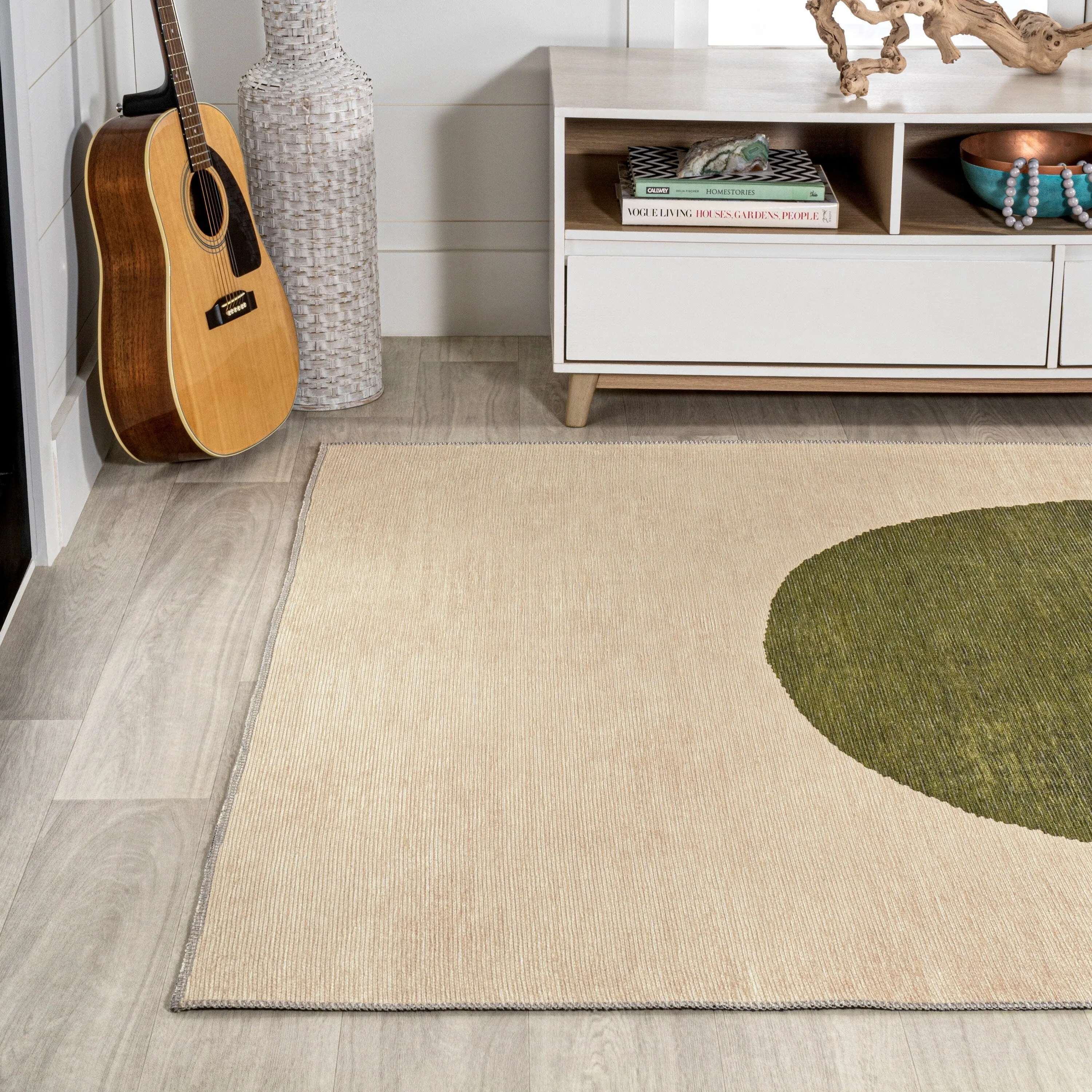 JONATHAN Y Demie Bohemian Textured Weave Floral Machine Washable Area Rug