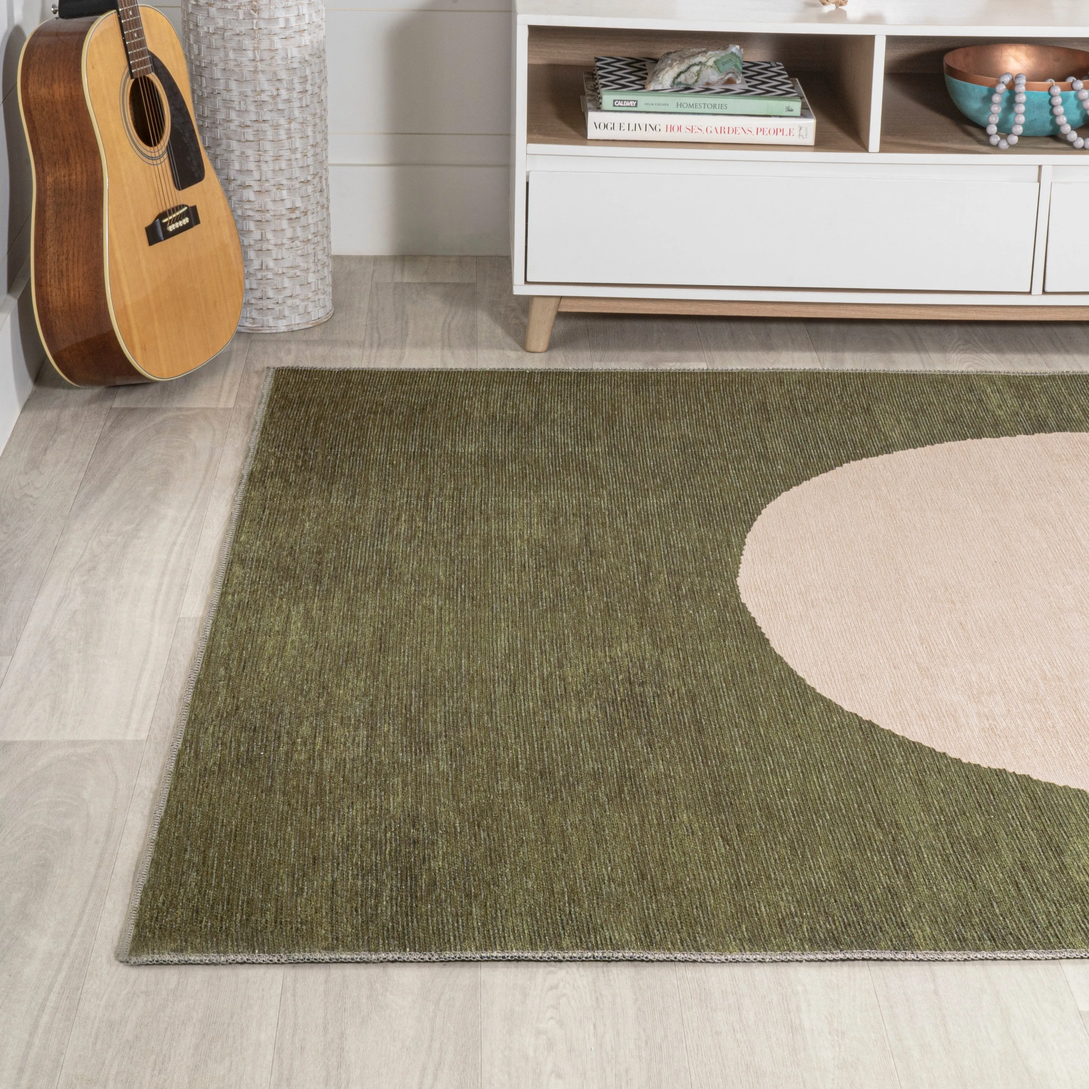 JONATHAN Y Demie Bohemian Textured Weave Floral Machine Washable Area Rug