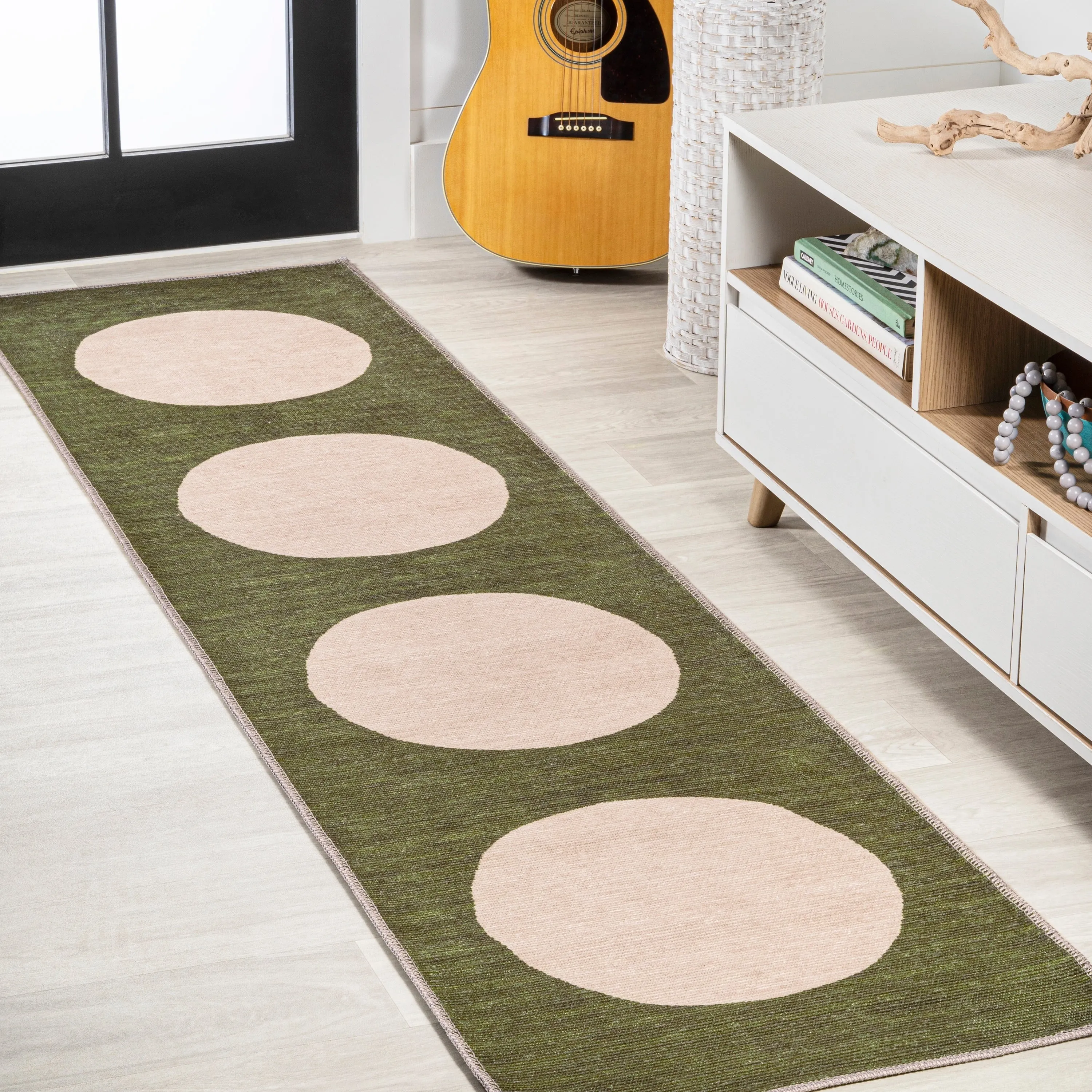 JONATHAN Y Demie Bohemian Textured Weave Floral Machine Washable Area Rug