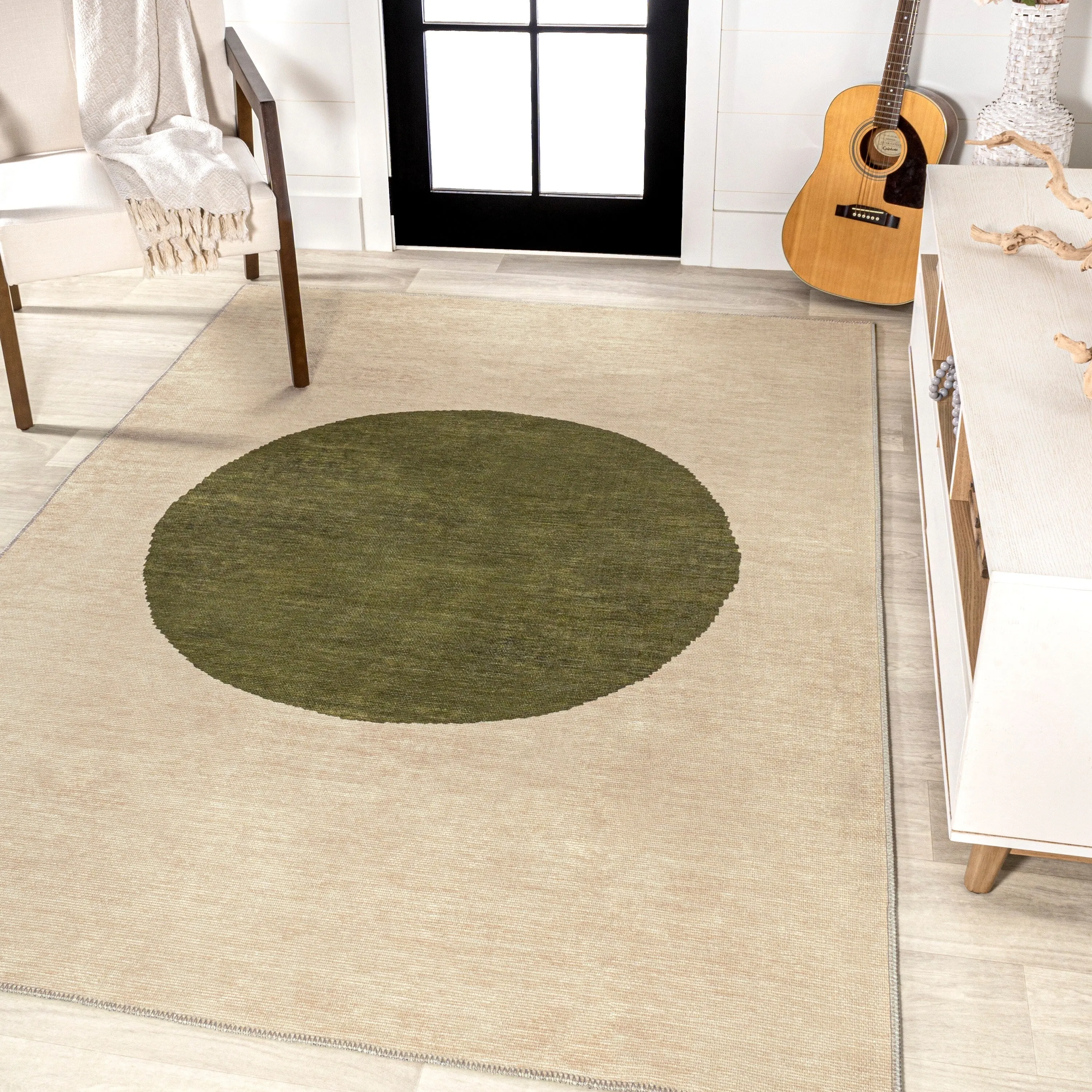 JONATHAN Y Demie Bohemian Textured Weave Floral Machine Washable Area Rug