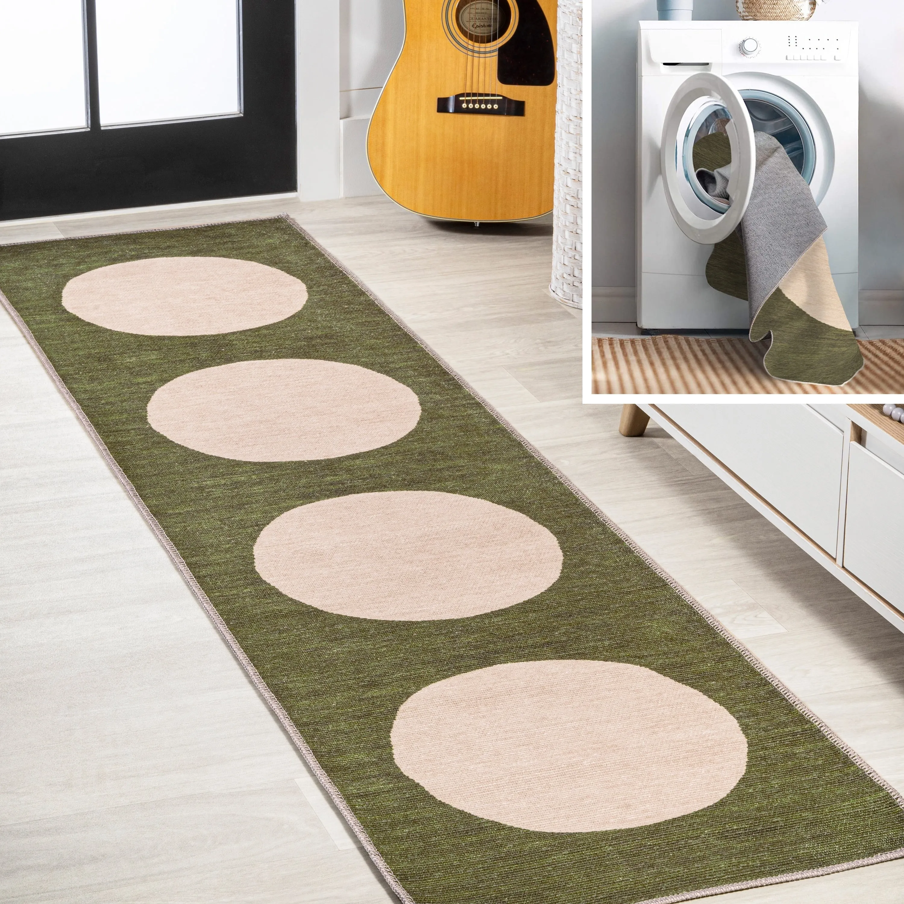 JONATHAN Y Demie Bohemian Textured Weave Floral Machine Washable Area Rug