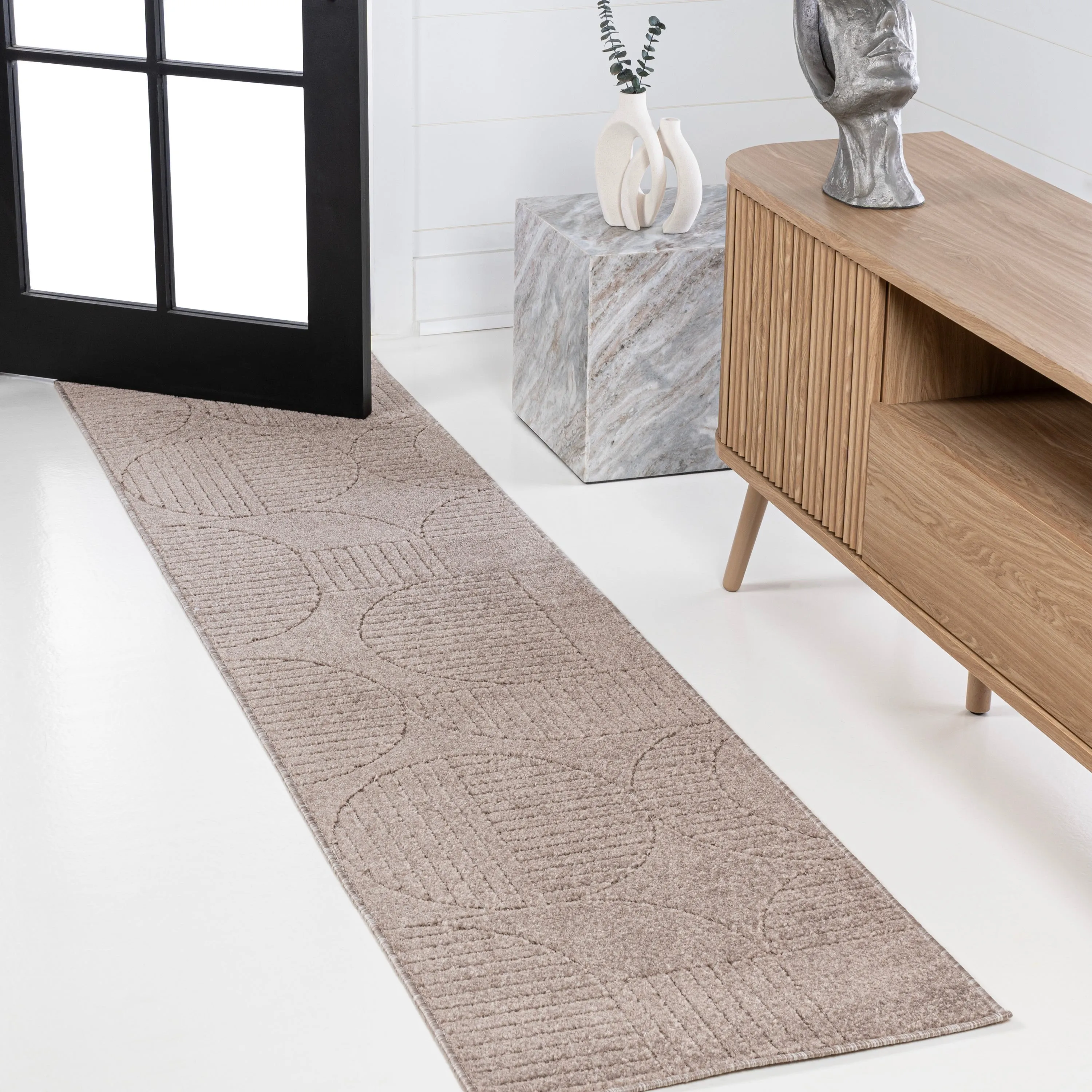 JONATHAN Y Dila Geometric Arch Scandi Striped Ivory/Cream Area Rug