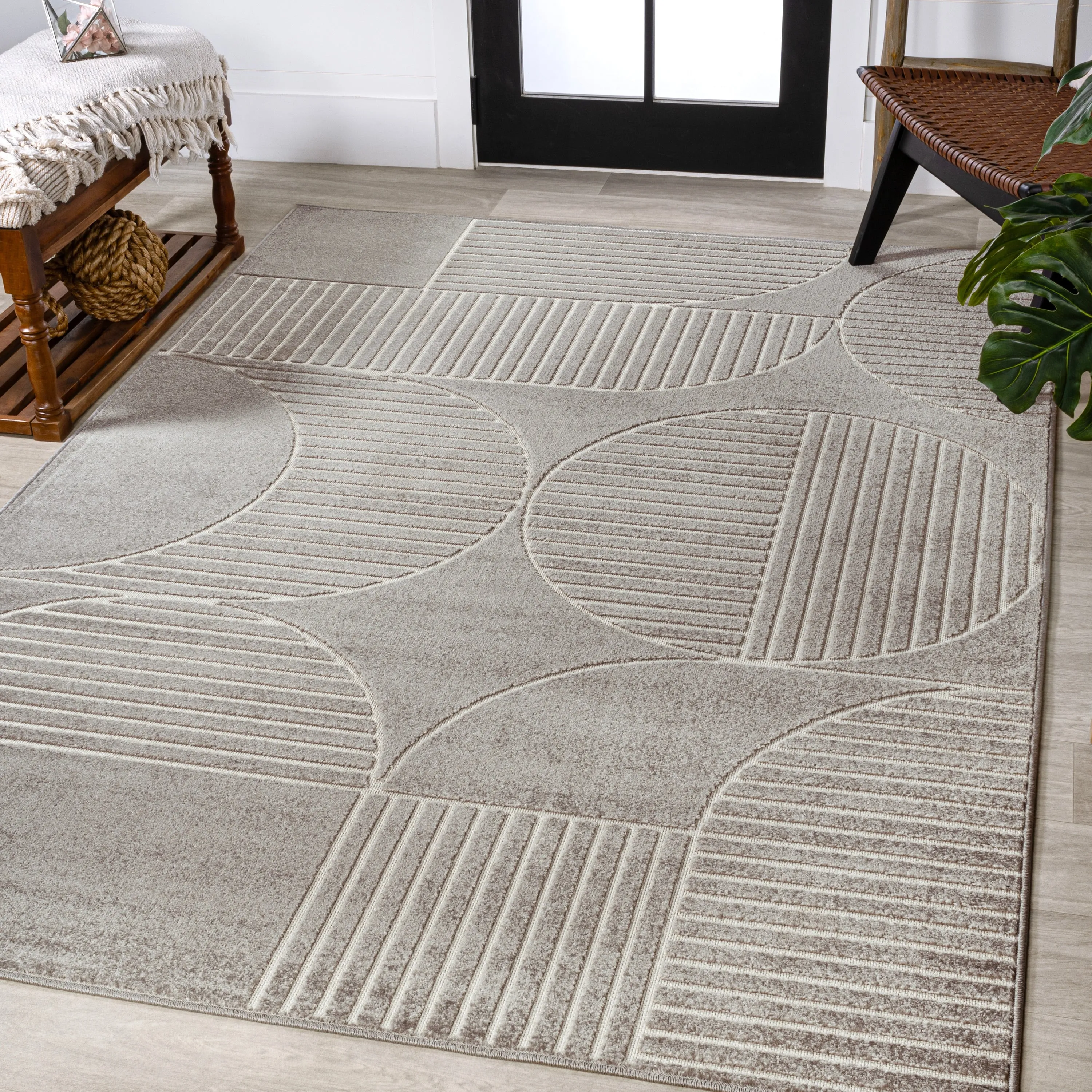 JONATHAN Y Dila Geometric Arch Scandi Striped Ivory/Cream Area Rug