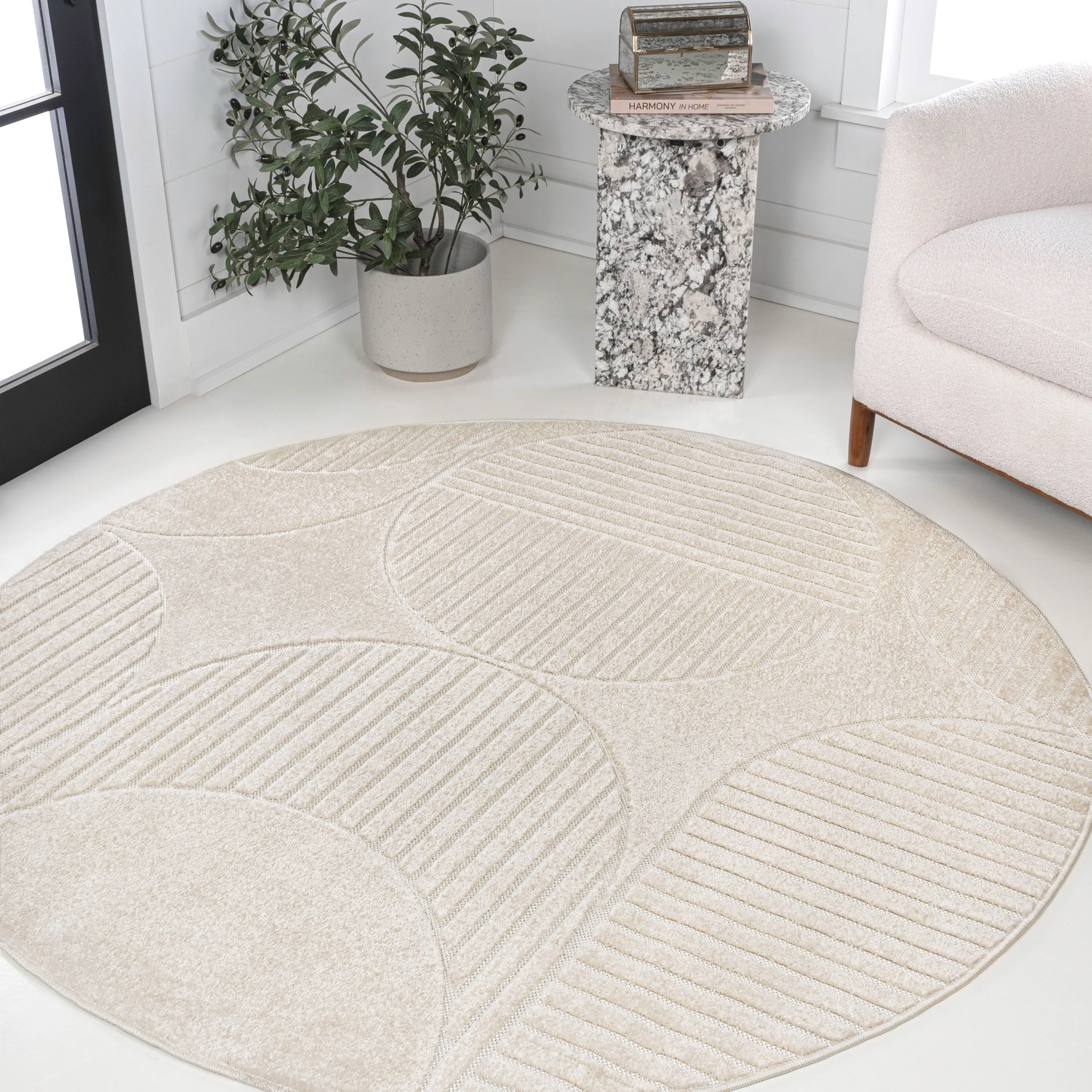 JONATHAN Y Dila Geometric Arch Scandi Striped Ivory/Cream Area Rug