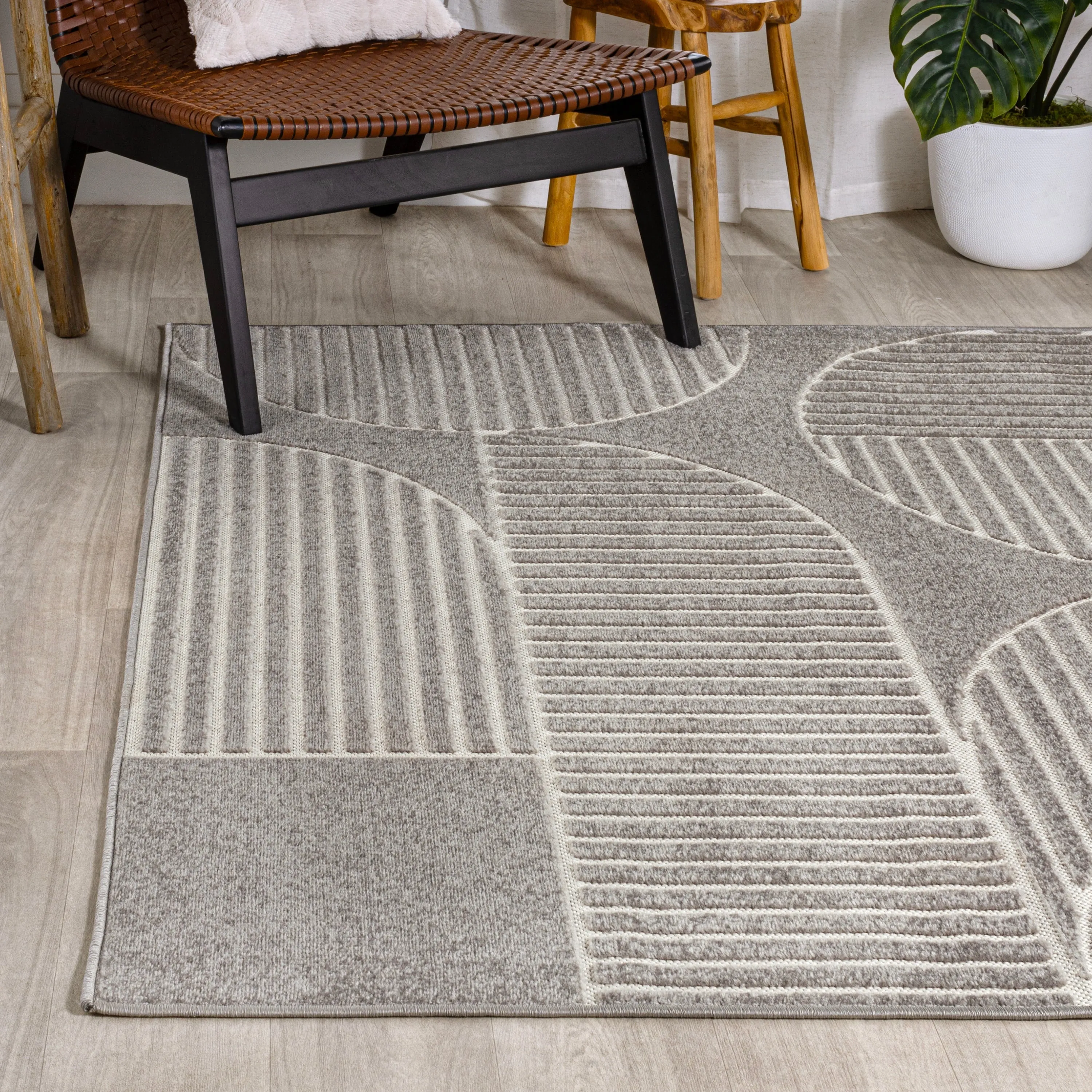 JONATHAN Y Dila Geometric Arch Scandi Striped Ivory/Cream Area Rug