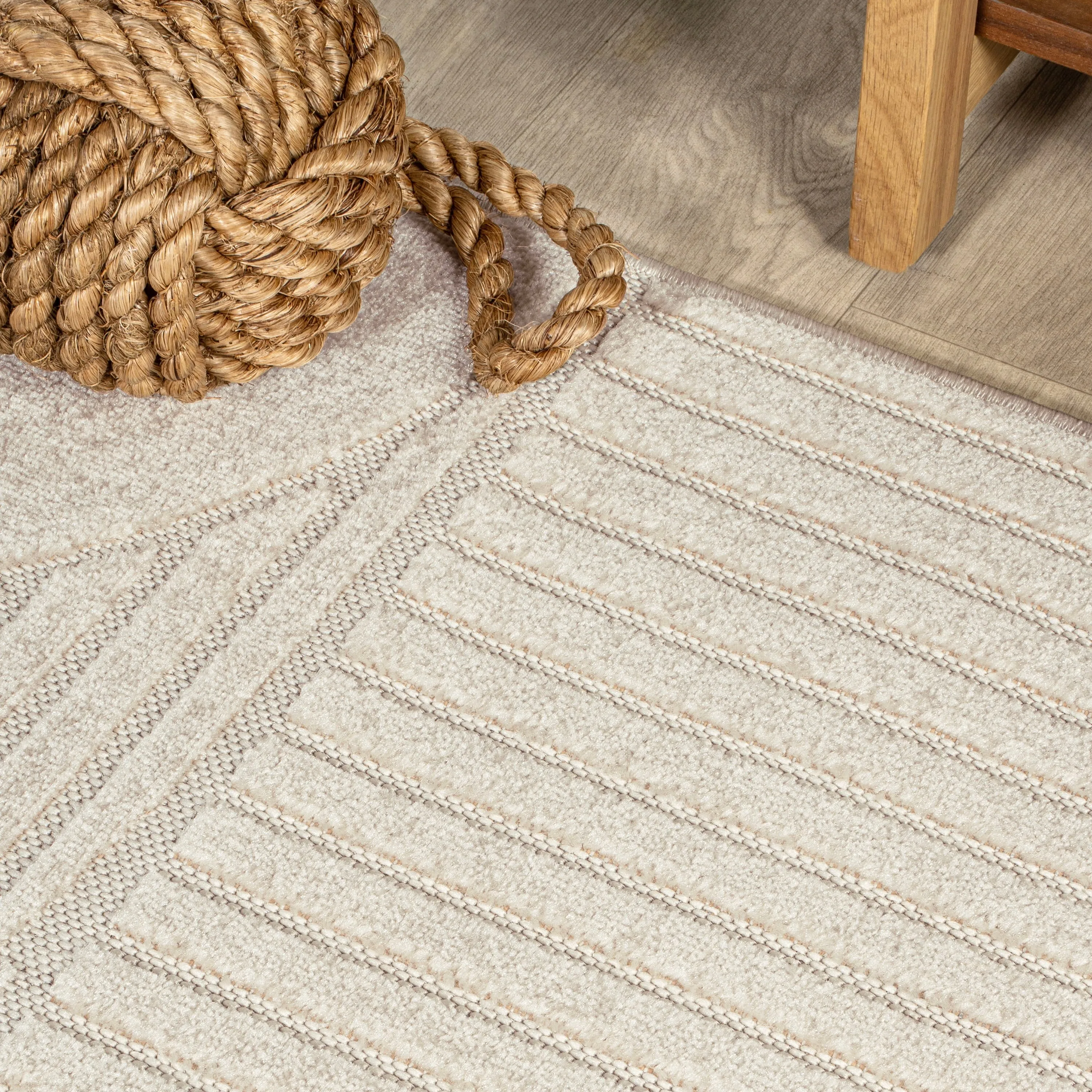 JONATHAN Y Dila Geometric Arch Scandi Striped Ivory/Cream Area Rug