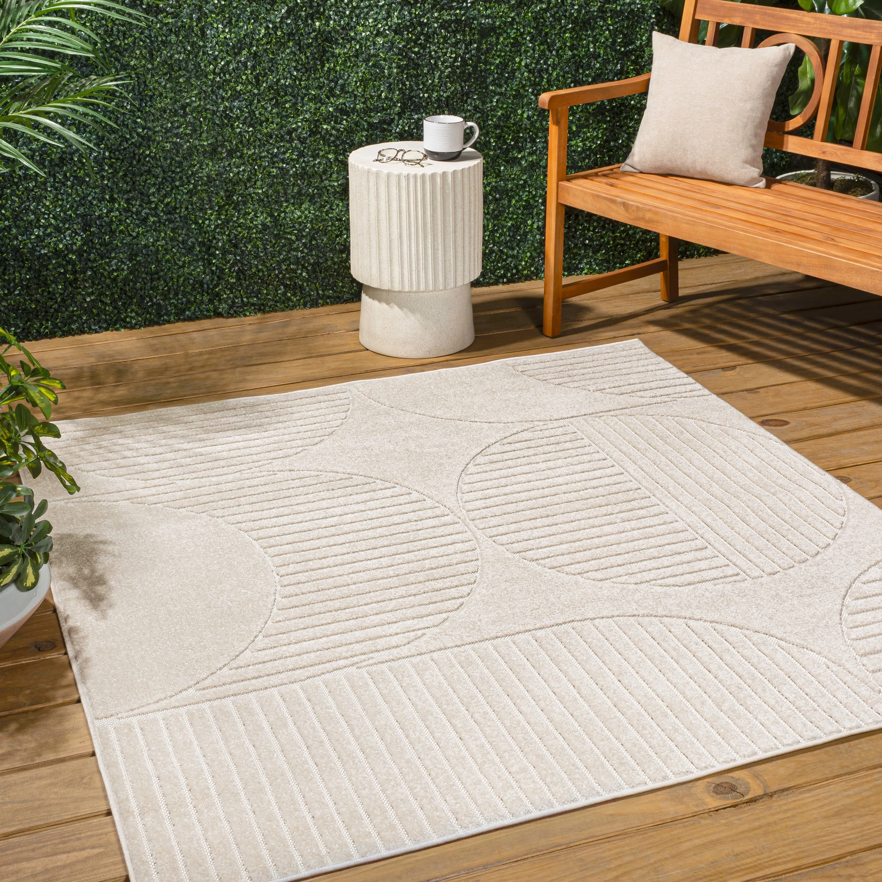JONATHAN Y Dila Geometric Arch Scandi Striped Ivory/Cream Area Rug