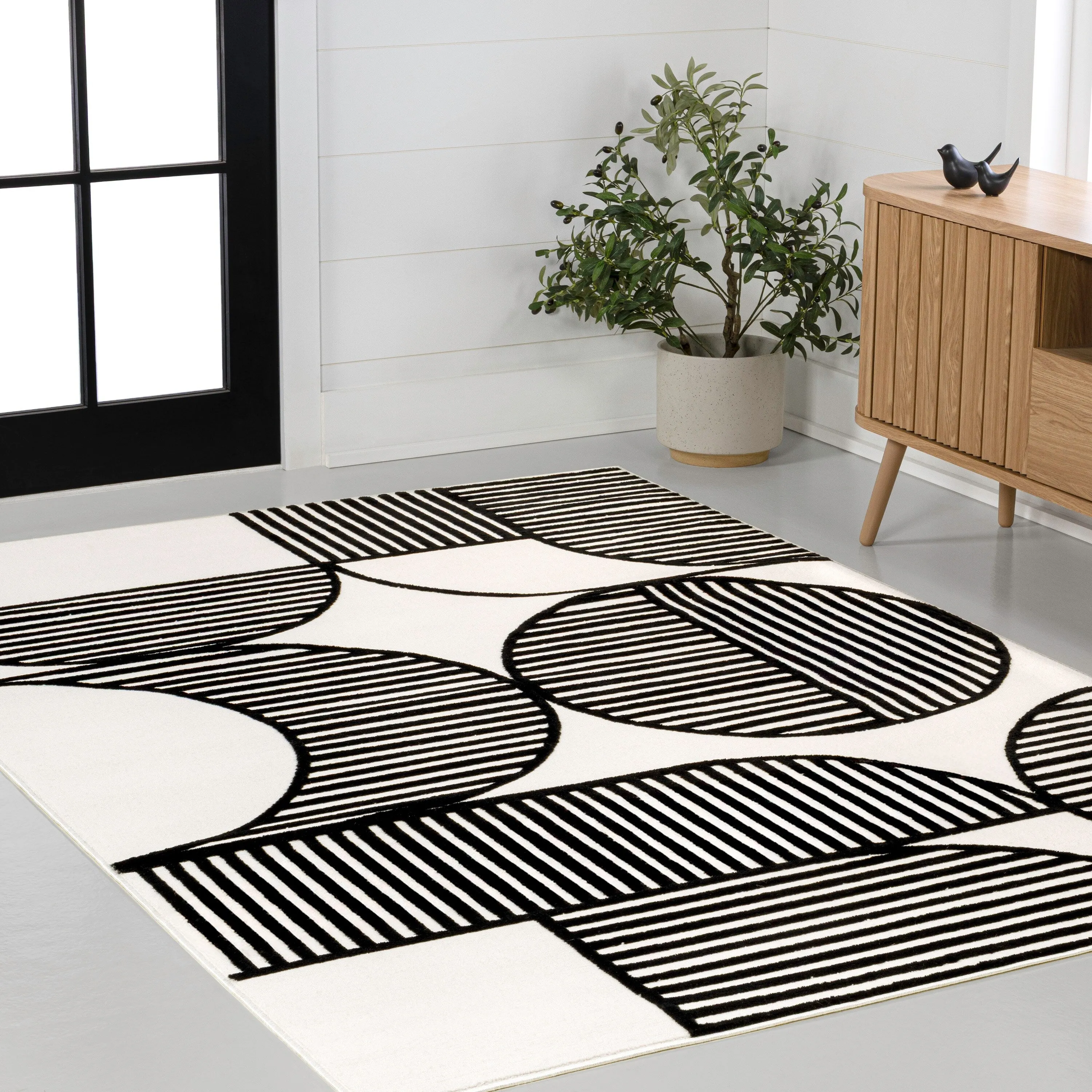 JONATHAN Y Dila Geometric Arch Scandi Striped Ivory/Cream Area Rug