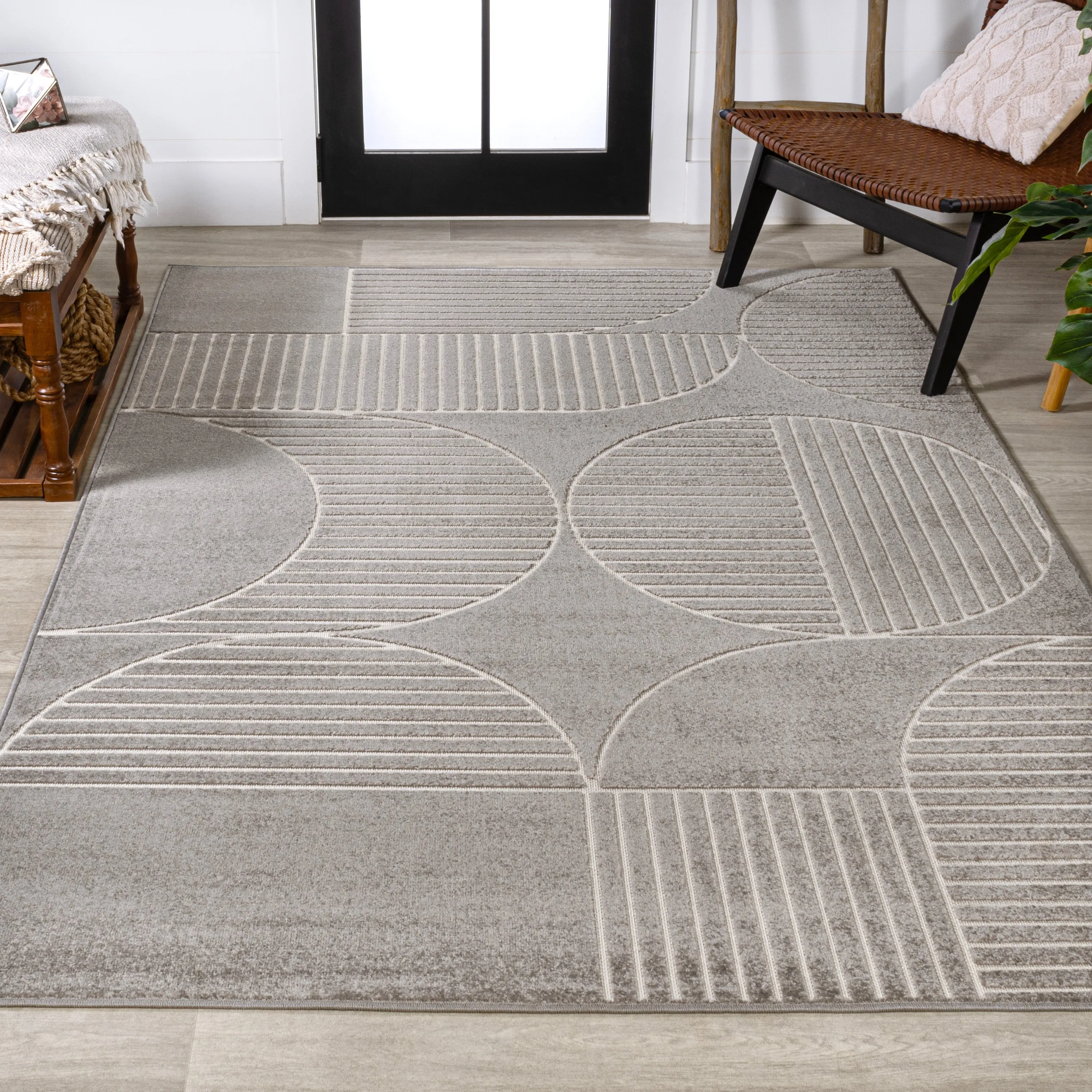 JONATHAN Y Dila Geometric Arch Scandi Striped Ivory/Cream Area Rug