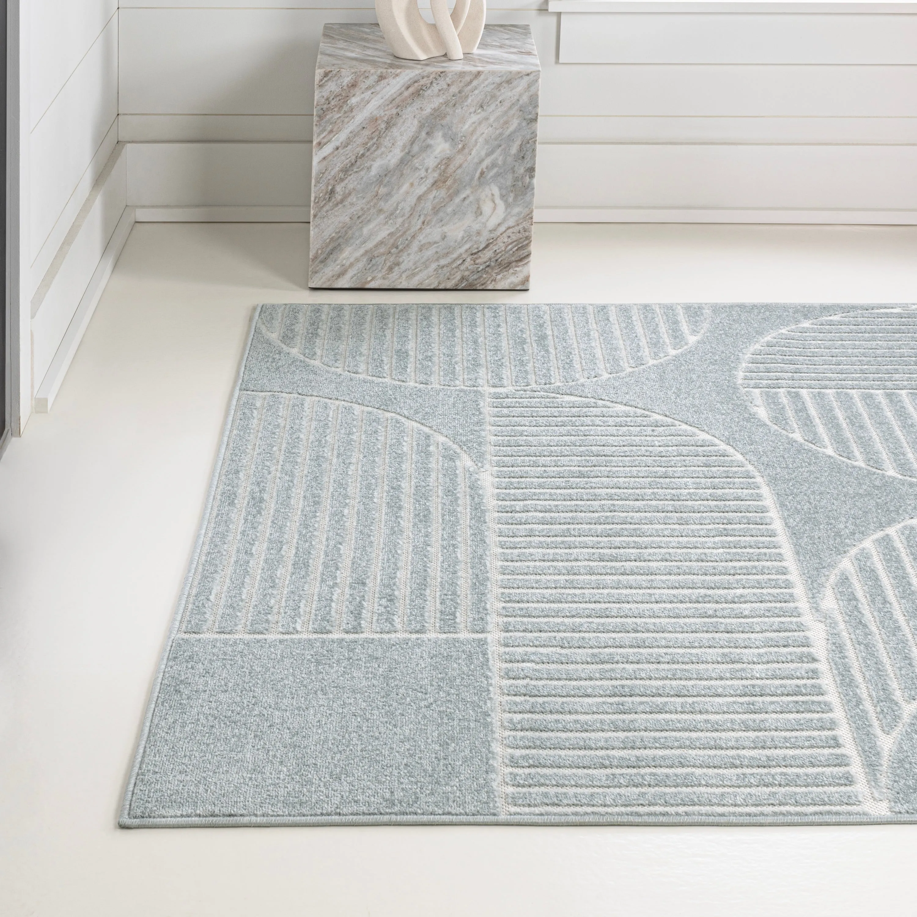 JONATHAN Y Dila Geometric Arch Scandi Striped Ivory/Cream Area Rug