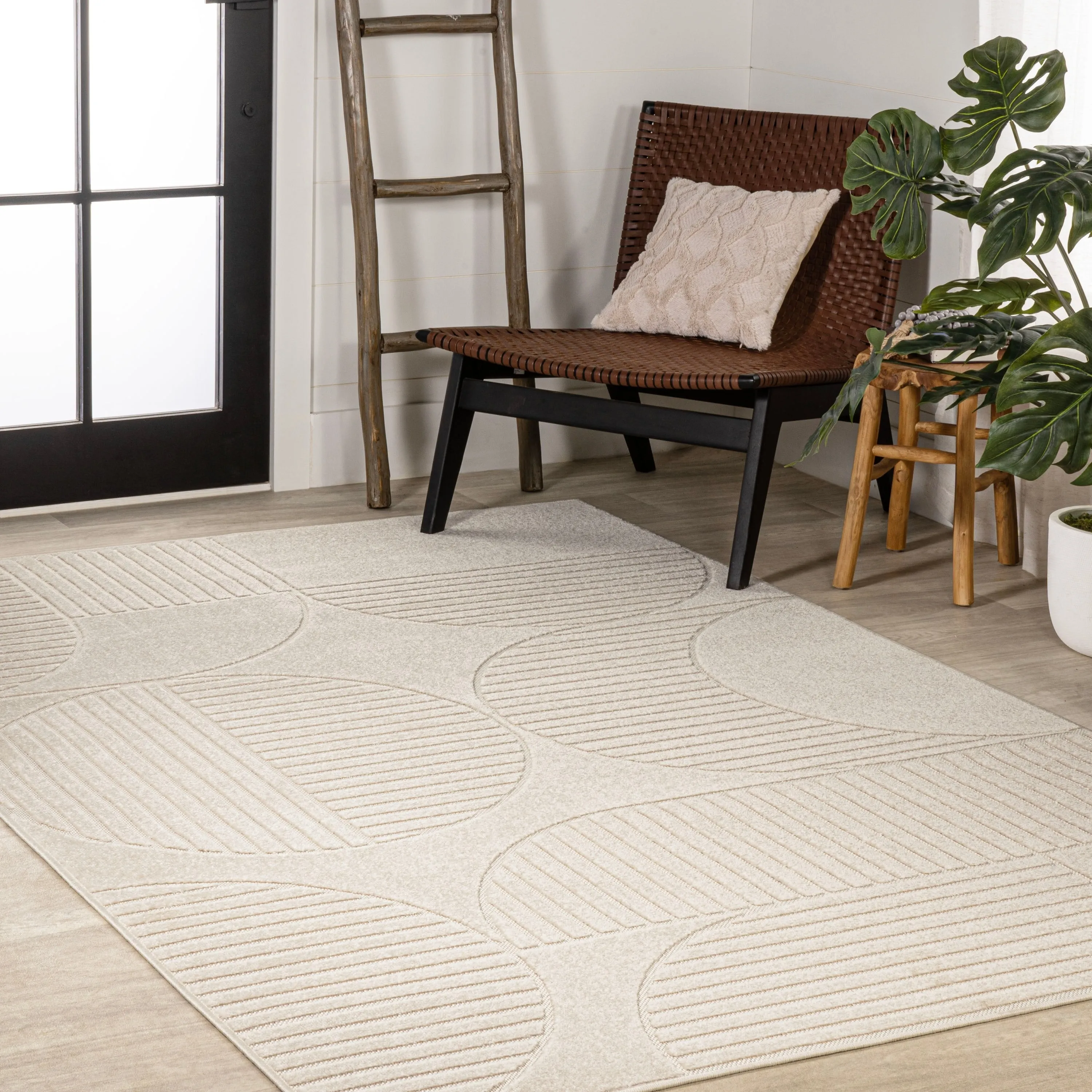JONATHAN Y Dila Geometric Arch Scandi Striped Ivory/Cream Area Rug