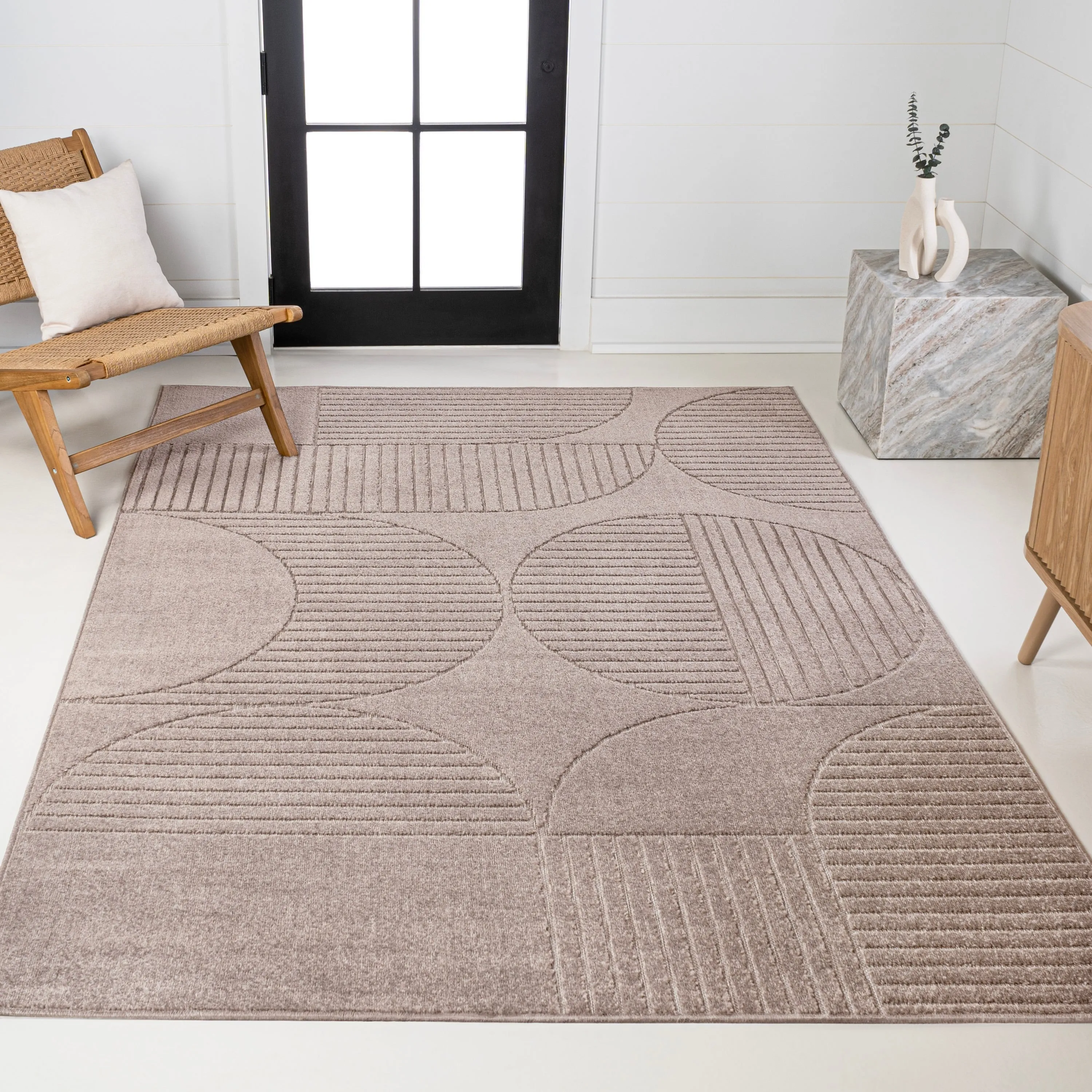 JONATHAN Y Dila Geometric Arch Scandi Striped Ivory/Cream Area Rug