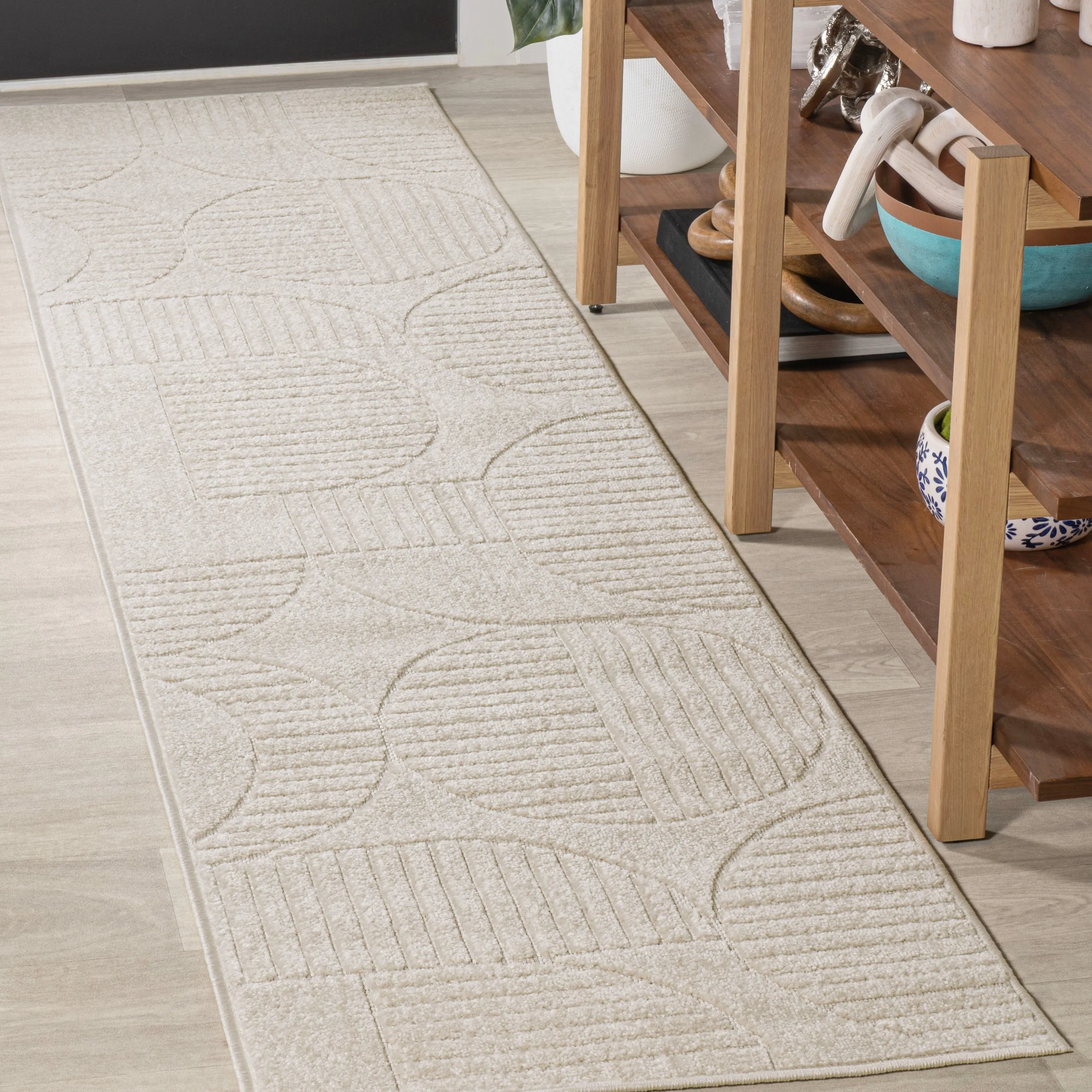 JONATHAN Y Dila Geometric Arch Scandi Striped Ivory/Cream Area Rug