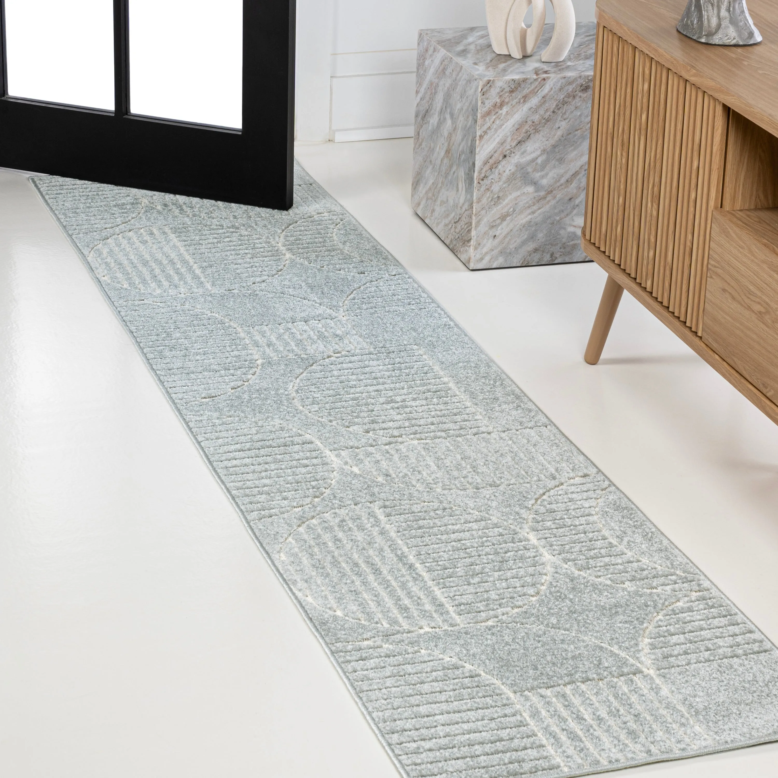 JONATHAN Y Dila Geometric Arch Scandi Striped Ivory/Cream Area Rug