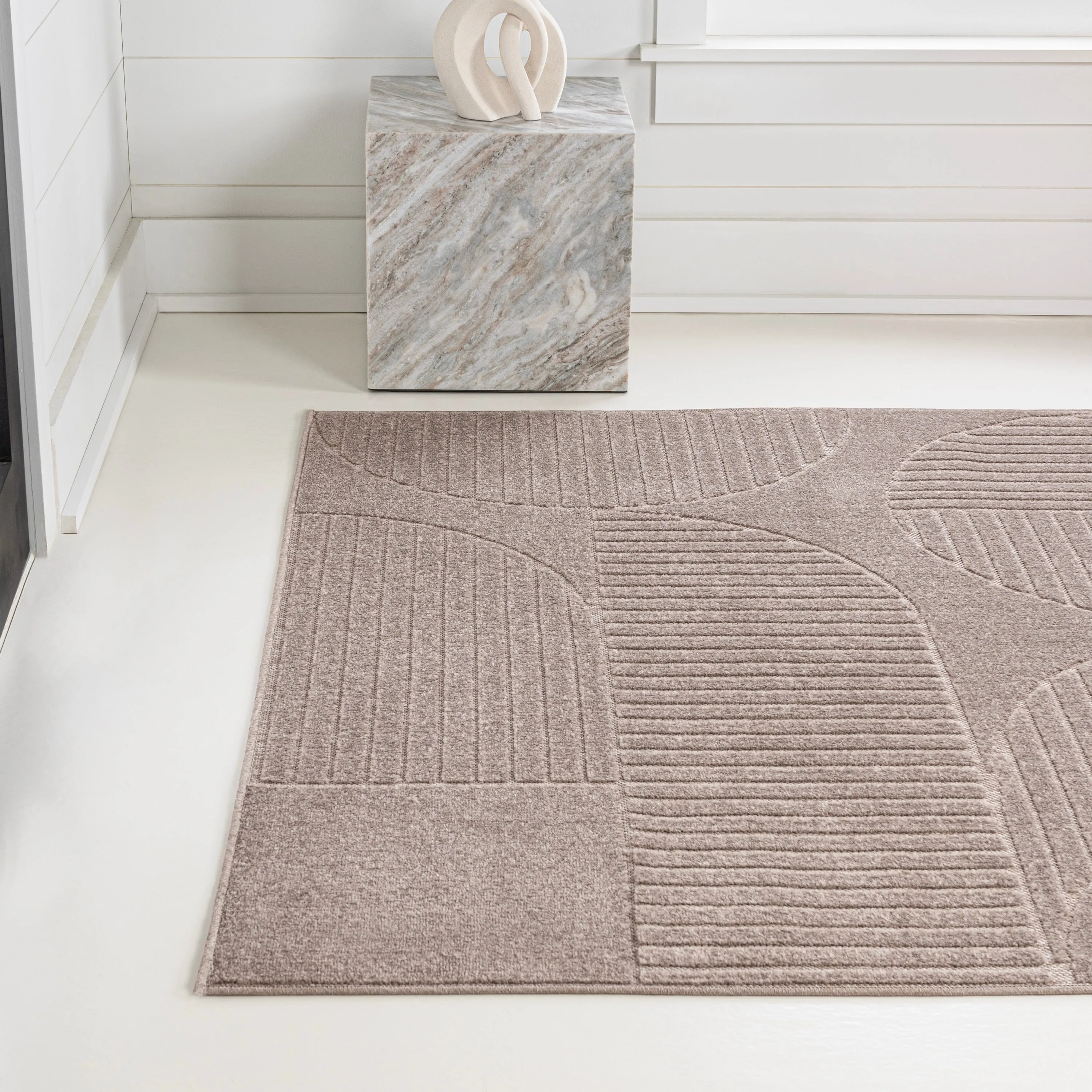 JONATHAN Y Dila Geometric Arch Scandi Striped Ivory/Cream Area Rug