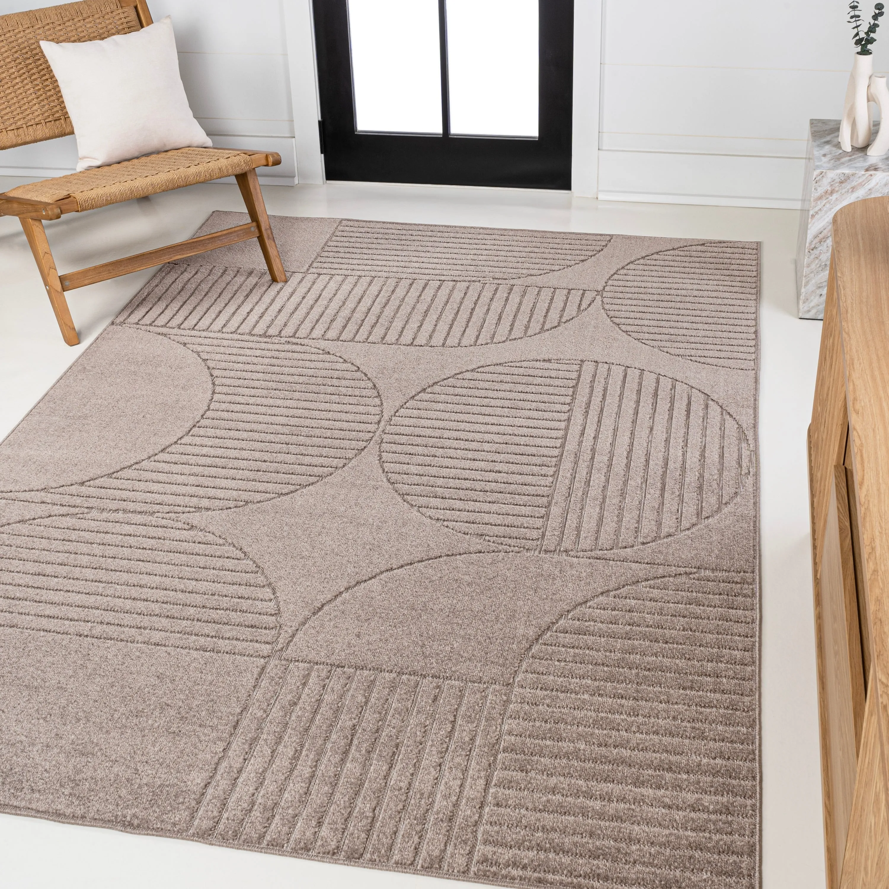 JONATHAN Y Dila Geometric Arch Scandi Striped Ivory/Cream Area Rug