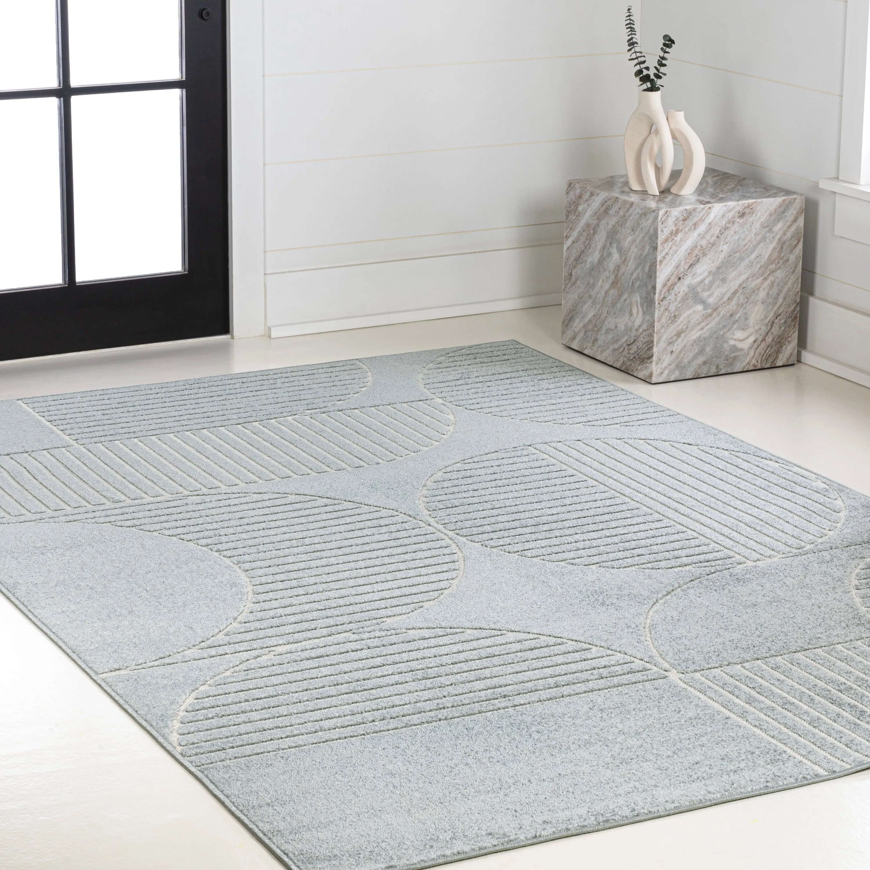 JONATHAN Y Dila Geometric Arch Scandi Striped Ivory/Cream Area Rug